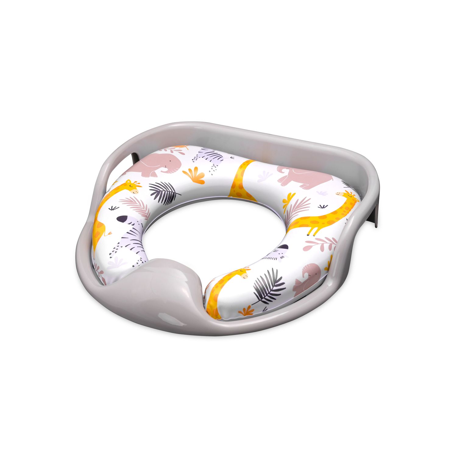 Lorelli Toilettensitz weich, Handgriffe, gepolstertes Sitzkissen, Spritzschutz grau - Bild 1