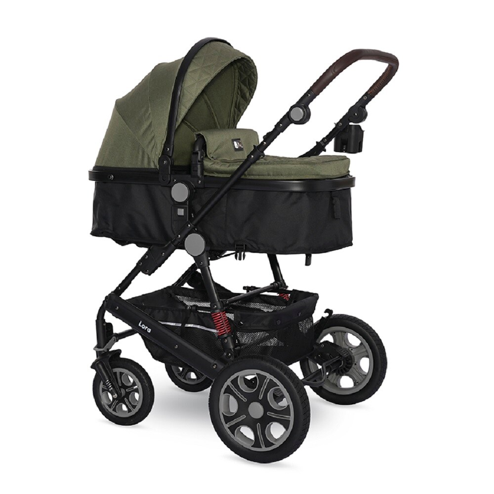 Lorelli Kinderwagen Lora faltbar Gummiräder Tragetasche Sportsitz Fußabdeckung grün | 03800166102405