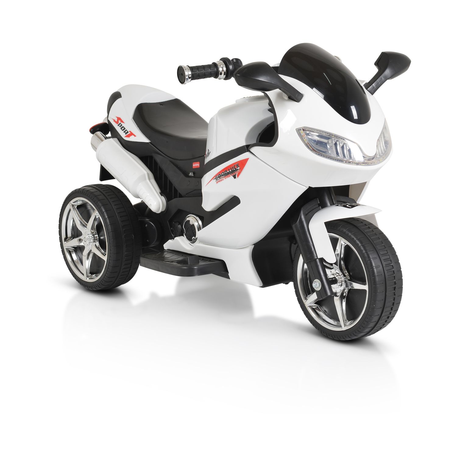 Moni Kinder Elektromotorrad Comet HZBB-1188 drei R&auml;der Musik, MP3, R&uuml;ckw&auml;rtsgang wei&szlig; - Bild 1