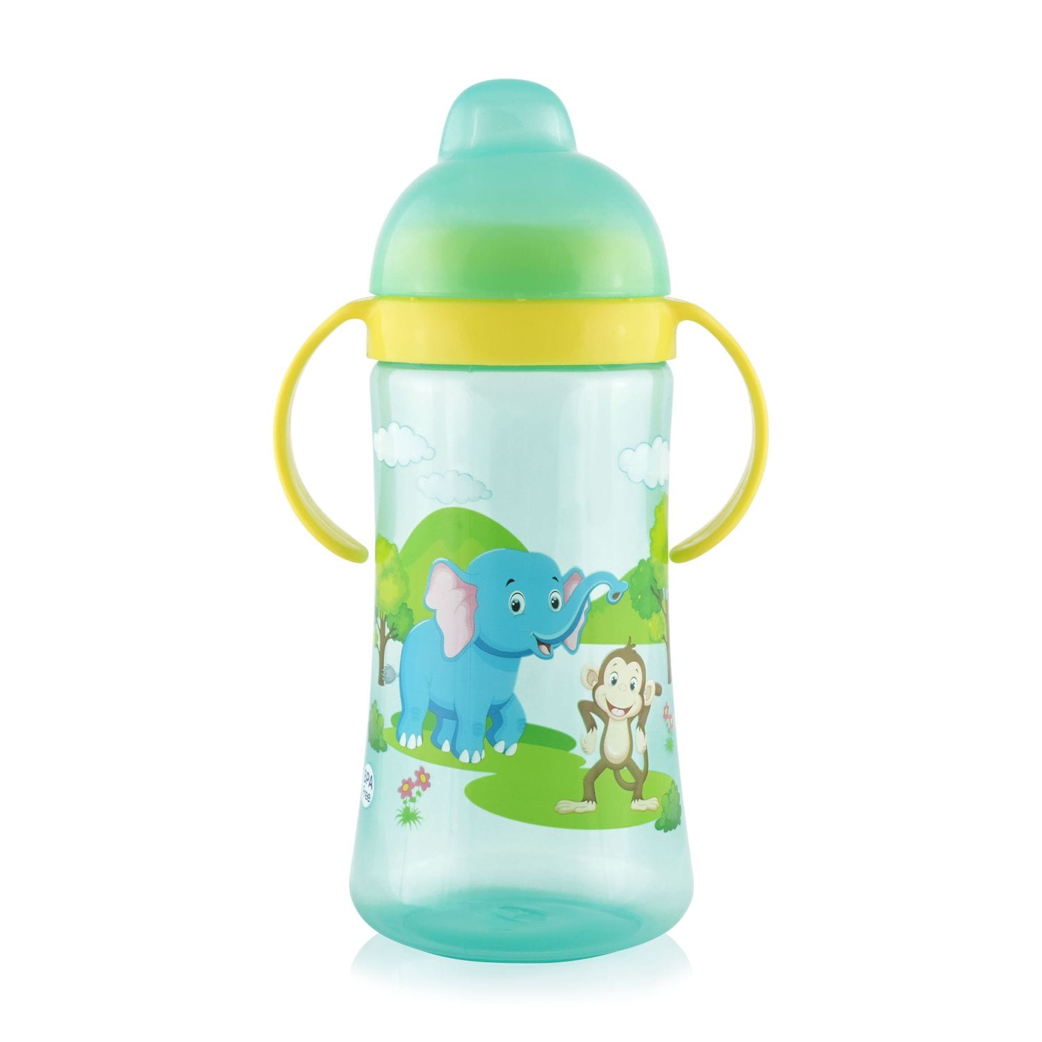 Baby Care Trinkflasche Sport Sipper 330 ml weiches Mundst&uuml;ck Haltegriffe Deckel gr&uuml;n - Bild 1