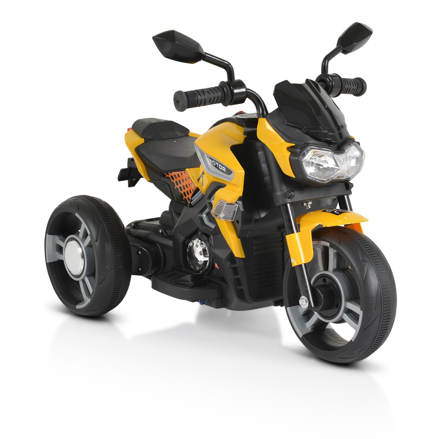 Moni Kinder Elektromotorrad Colombo Scheinwerfer, zwei Motoren, MP3, bis 7 km/h gelb - Bild 1