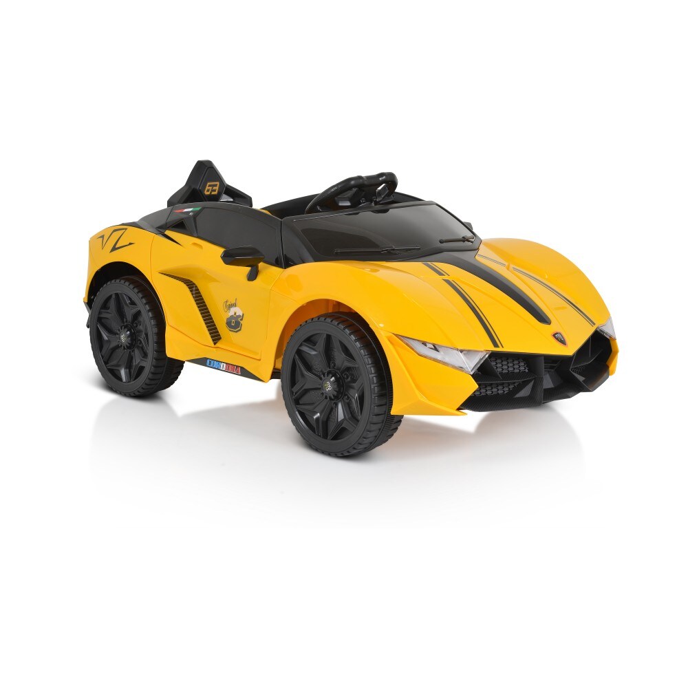 Moni Kinder Elektroauto Cordoba, MP3-Anschluss, Fernbedienung, Gurt, Bluetooth gelb - Bild 1