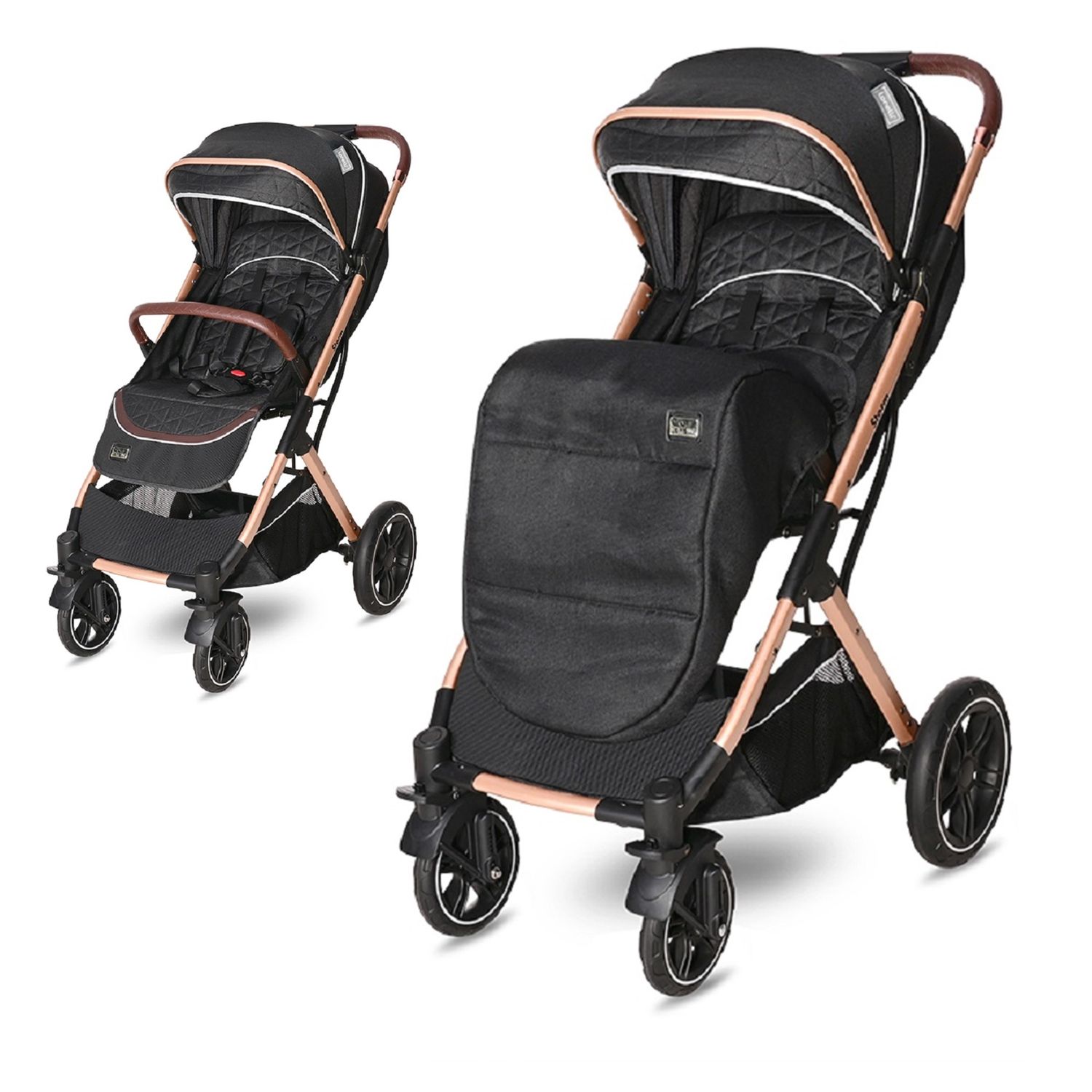Lorelli Kinderwagen Storm Buggy, Fu&szlig;abdeckung, PU-R&auml;der, Sonnendach, verstellbar black - Bild 1
