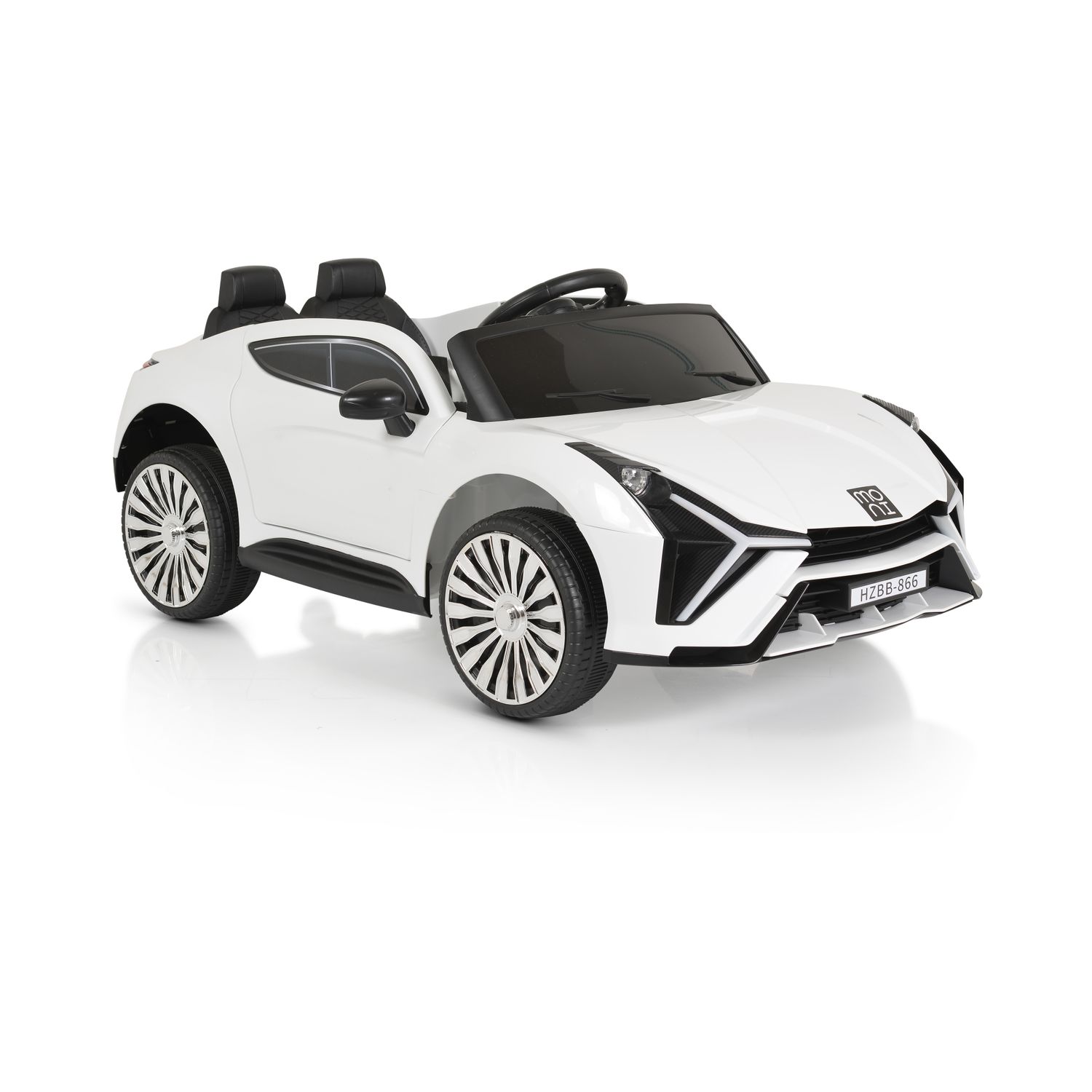 Moni Kinder Elektroauto Dakota Musikfunktion Fernbedienung Sicherheitsgurt MP3 wei&szlig; - Bild 1