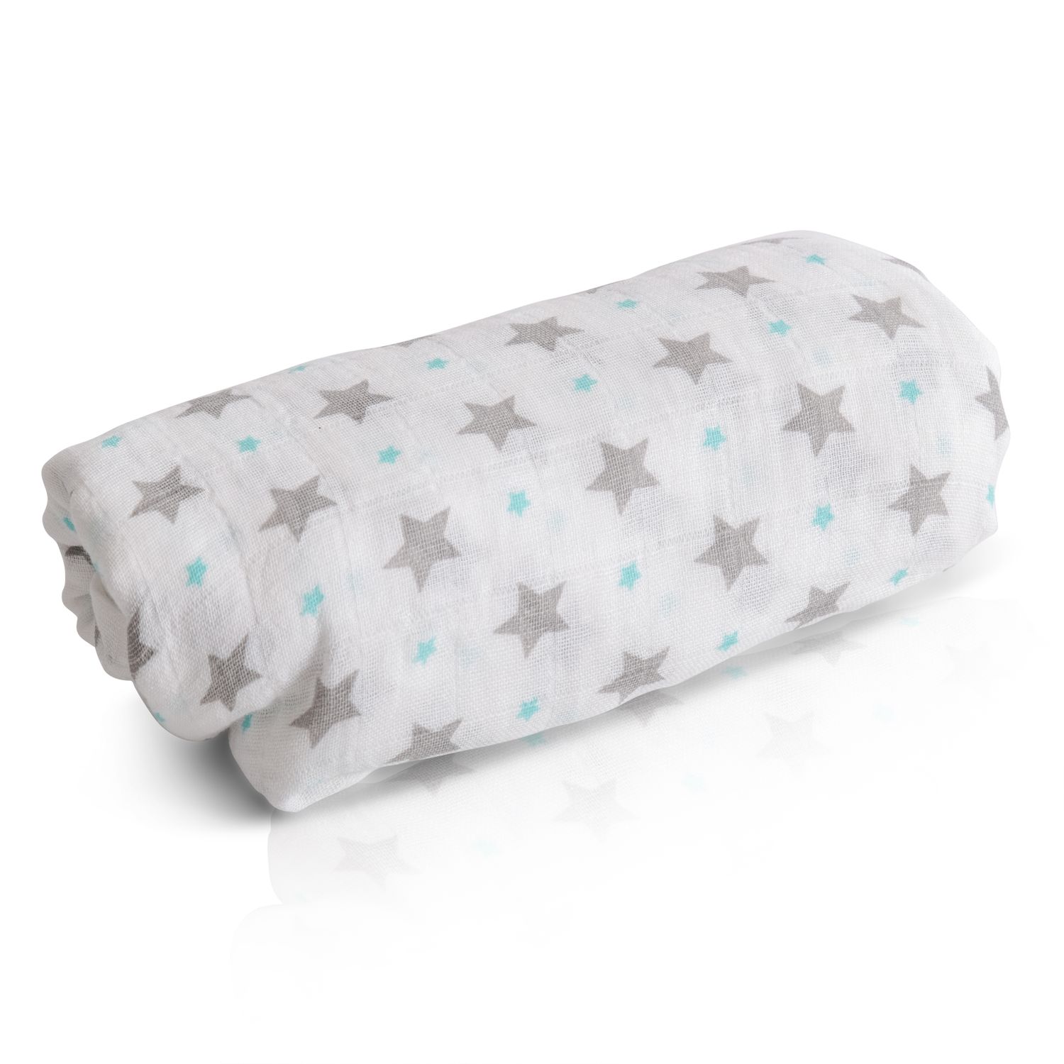 Cangaroo Baby Stoffwindel Set Aimy 120 x 110 cm, Klemmen, Musselin, Spuckt&uuml;cher grau - Bild 1