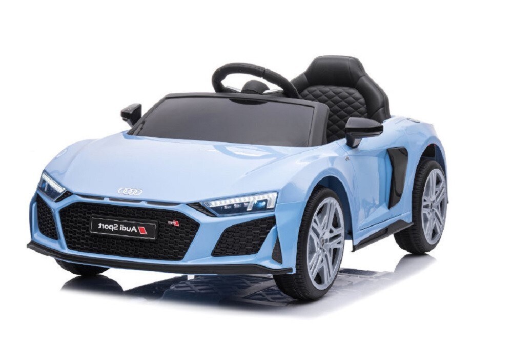 ES-Toys Kinder Elektroauto Audi R8 Spyder Bluetooth Fernbedienung EVA-Reifen blau - Bild 1