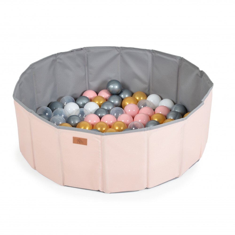 Moni B&auml;llebad faltbar mit 90 Spielb&auml;lle 7 cm Durchmesser, Schutzrand, Kinderpool rosa - Bild 1