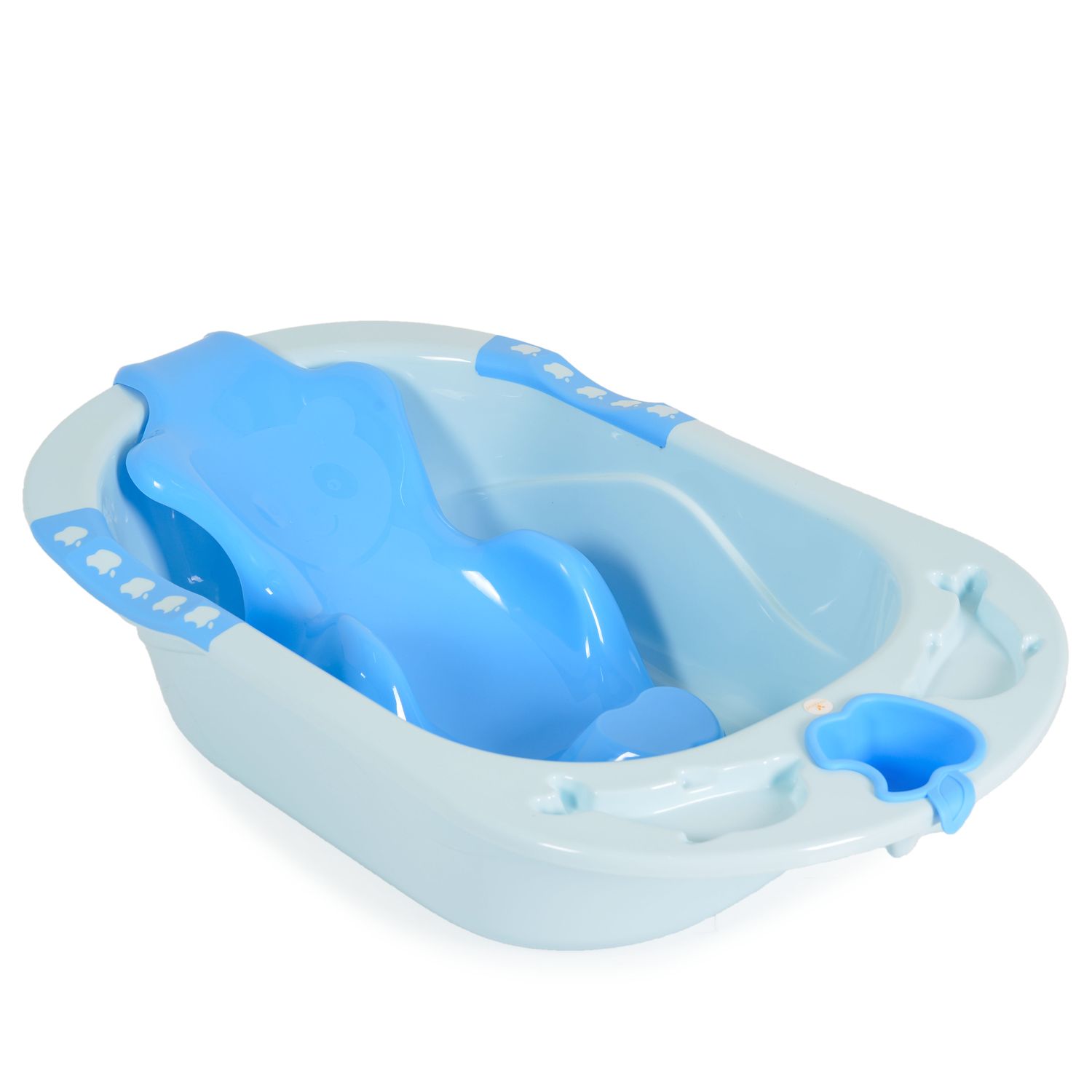 Cangaroo Babybadewanne Larissa 89 cm, herausnehmbarer Badesitz, Wasserablauf blau - Bild 1
