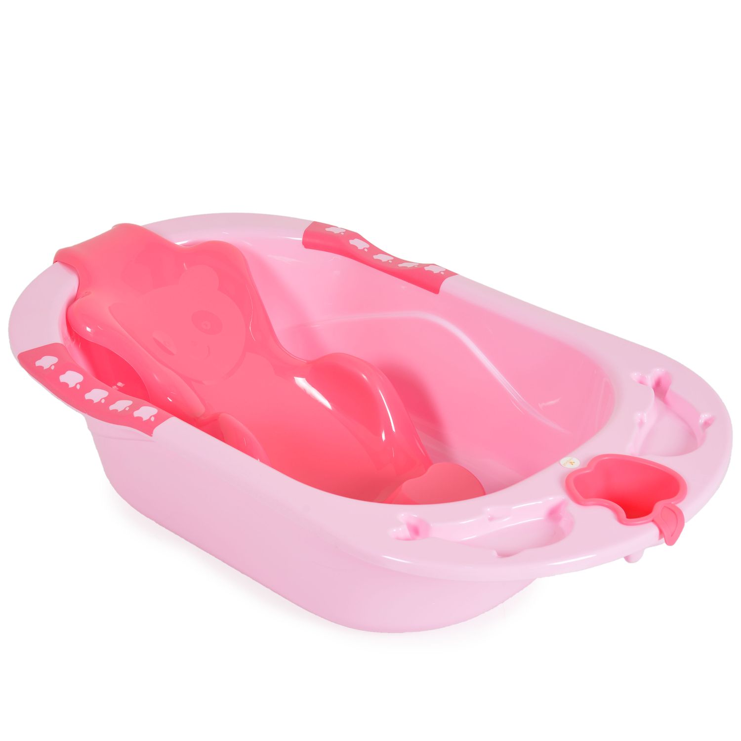 Cangaroo Babybadewanne Larissa 89 cm, herausnehmbarer Badesitz, Wasserablauf rosa - Bild 1