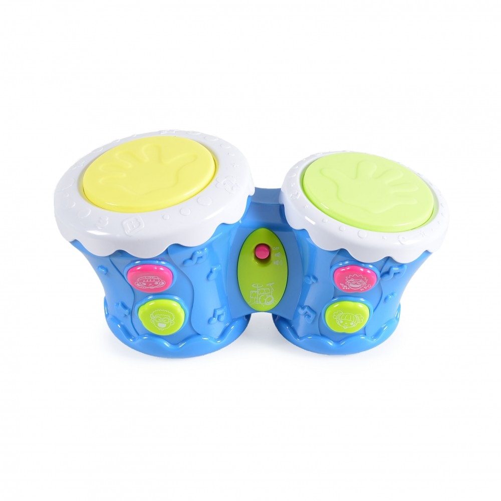 Moni Musikspielzeug Trommel HE0505, Musik Licht Trommelger&auml;usche Klatschtrommel blau - Bild 1