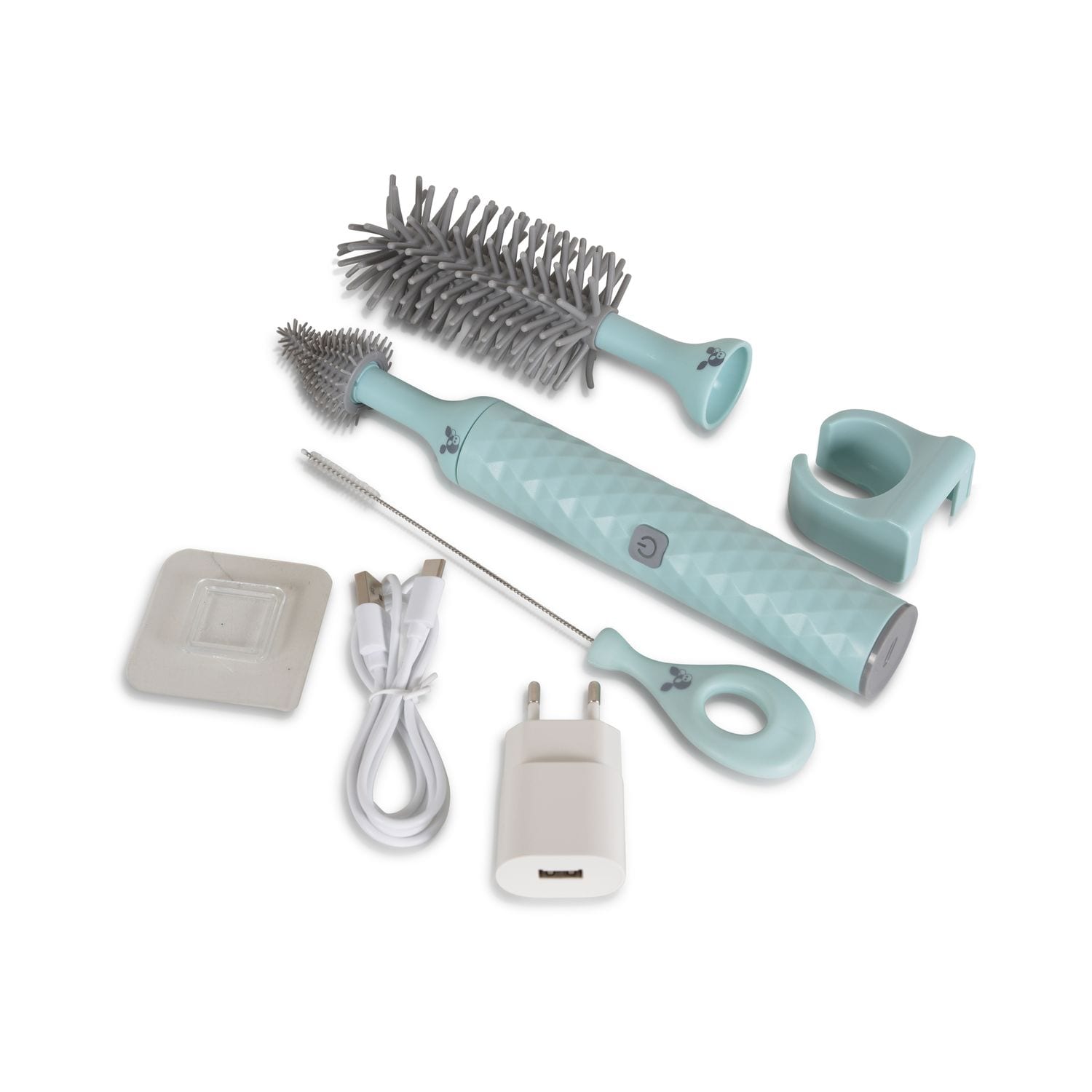 Cangaroo elektrisches Flaschenb&uuml;rstenset 2in1 Saugerreiniger zwei B&uuml;rstengr&ouml;&szlig;en blau - Bild 1