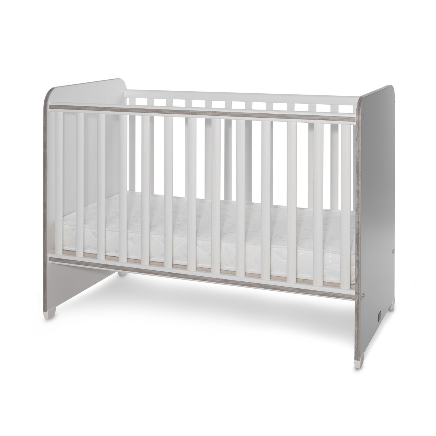 Lorelli Babybett Sweet Dream 124 x 68 x 95 cm Unterbettrahmen mit zwei Ebenen wei&szlig; grau - Bild 1