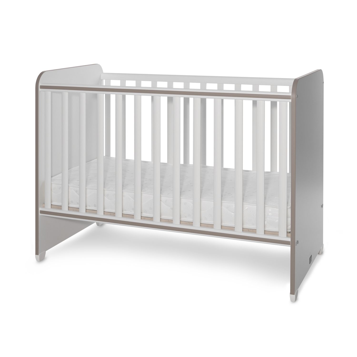Lorelli Babybett Sweet Dream 124 x 68 x 95 cm Unterbettrahmen mit zwei Ebenen wei&szlig; braun - Bild 1