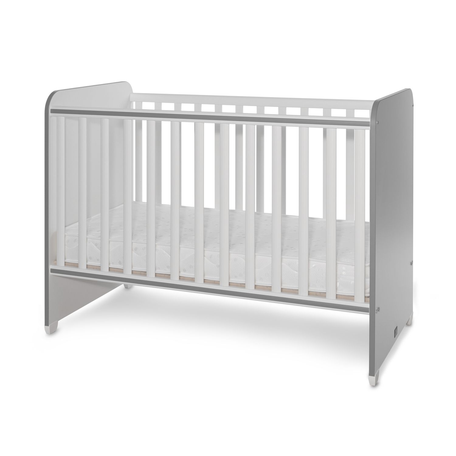 Lorelli Babybett Sweet Dream 124 x 68 x 95 cm Unterbettrahmen mit zwei Ebenen wei&szlig; dunkelgrau - Bild 1