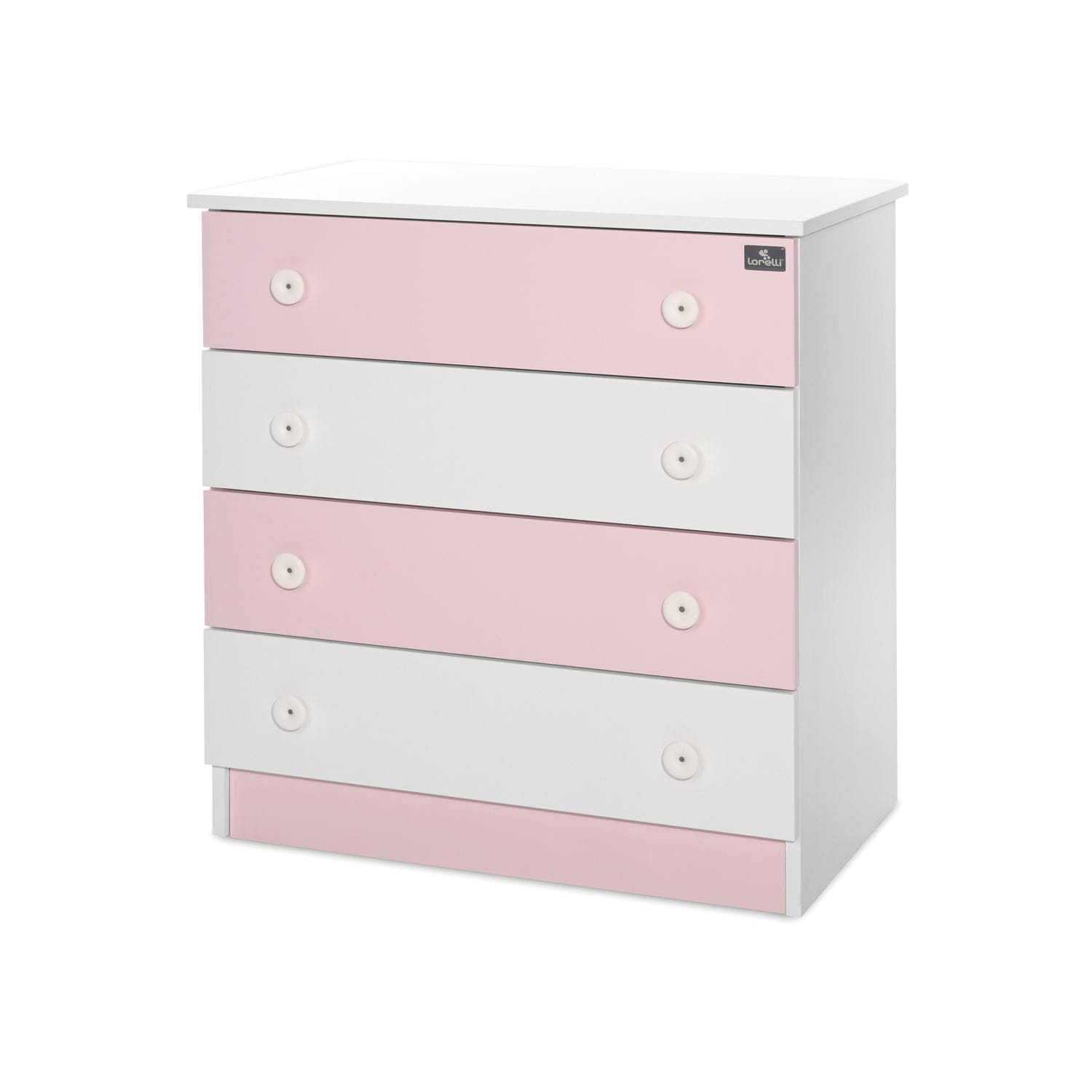 Lorelli Kommode Dresser 81 x 50 x 86 cm, 4 gro&szlig;e Schubladen, schnelle Montage pink - Bild 1