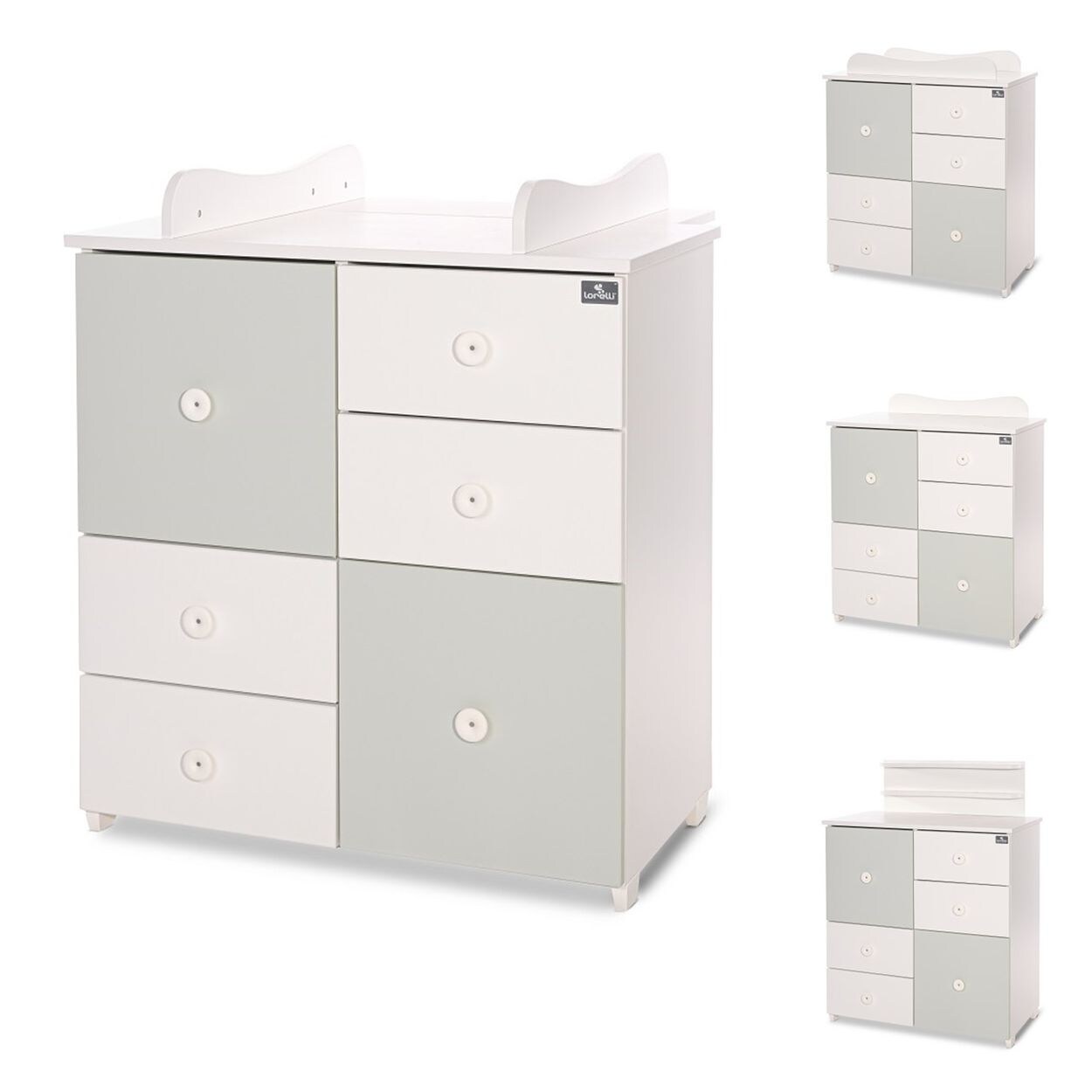 Lorelli Kommode Cupboard 83 x 71 x 96 cm, 4 Schubladen, 2 Türen mit Regalboden grün | 03800166104393