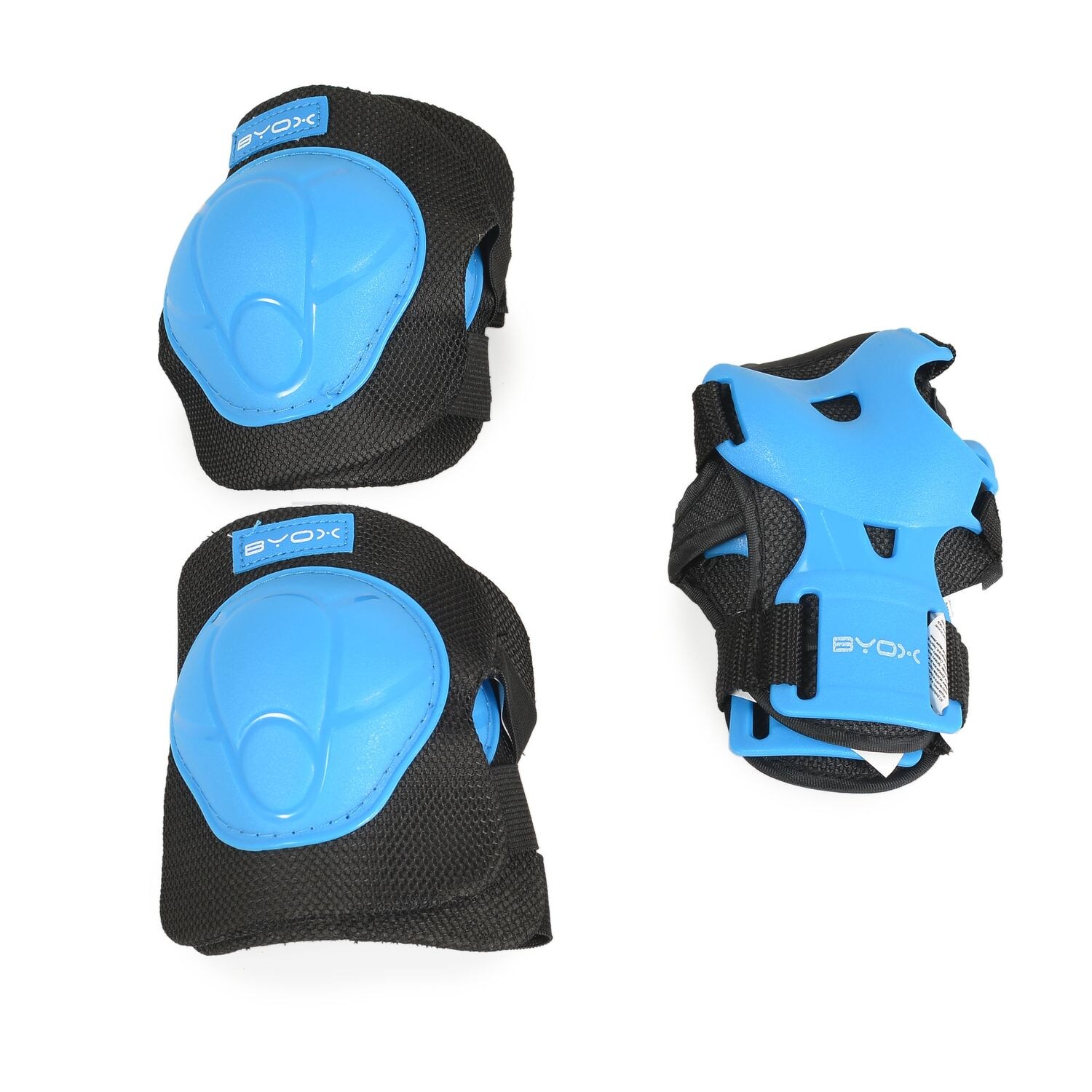 Byox Schutzausrüstung H110 Protektoren Ellenbogen- Handgelenk- und Knieschützer blau