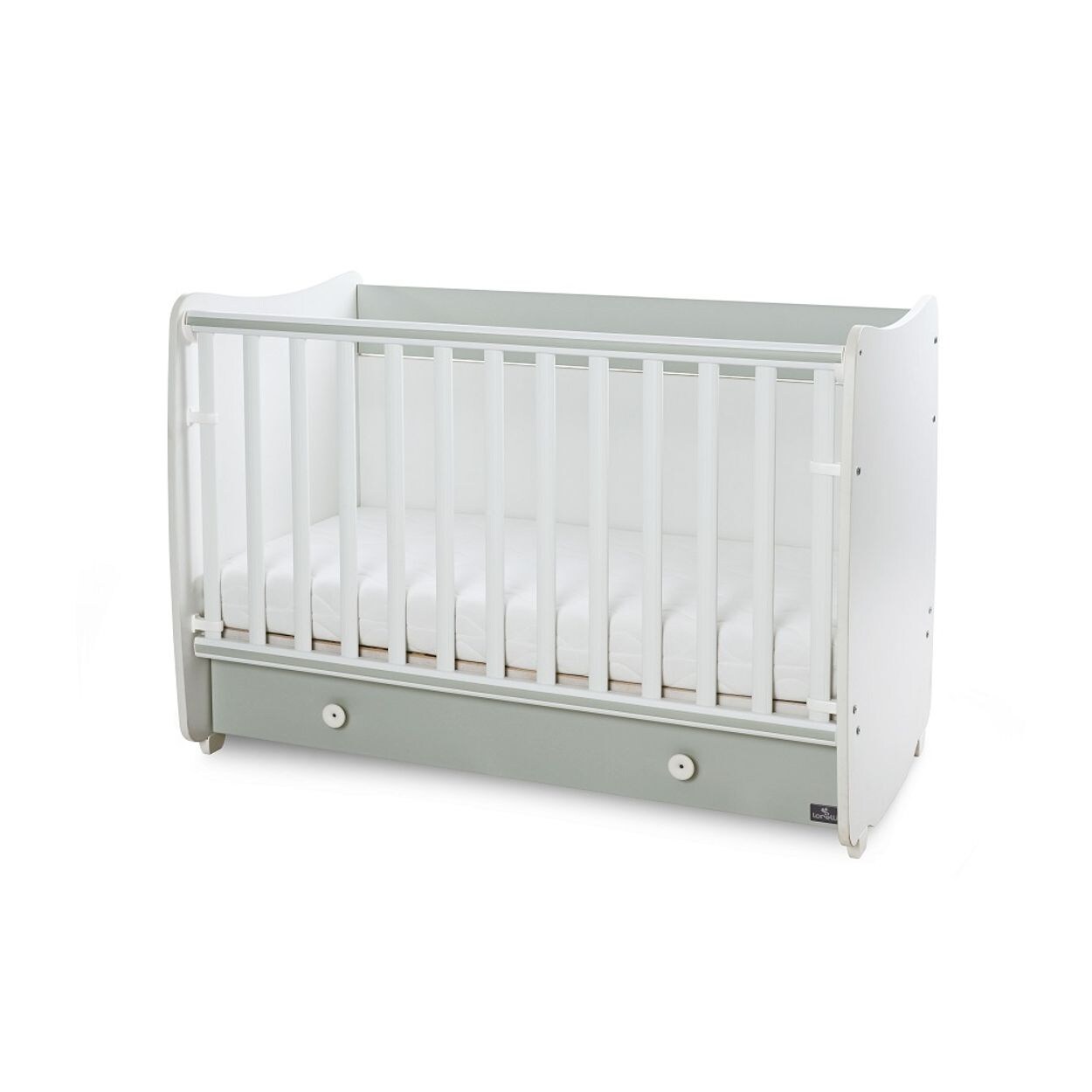 Lorelli Babybett Dream 60 x 120 cm umbaubar Schreibtisch Kinderbett Schaukelbett grün