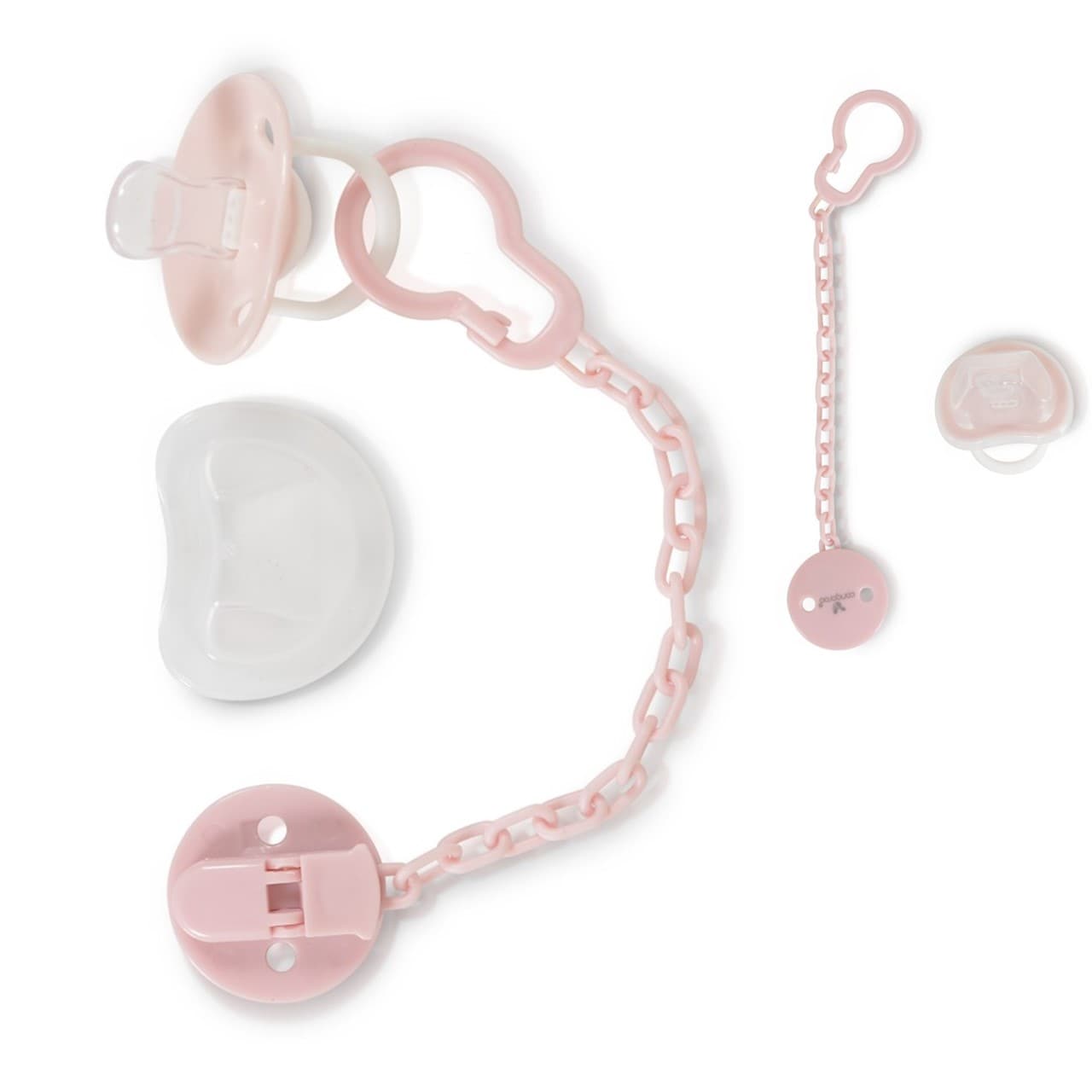 Cangaroo Schnuller, Schnullerkette Star, Schutzdeckel, Schnullerband, ab Geburt rosa - Bild 1