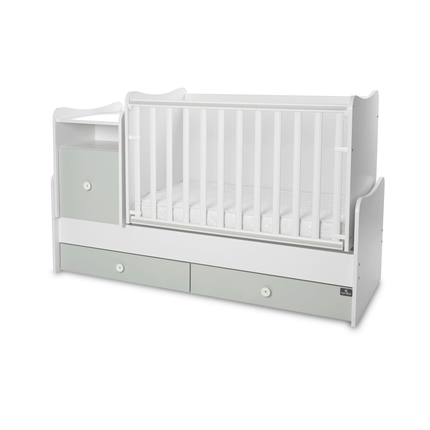 Lorelli Babybett 4 in 1 Trend Plus NEW Schaukelfunktion Jugendbett Schreibtisch gr&uuml;n - Bild 1