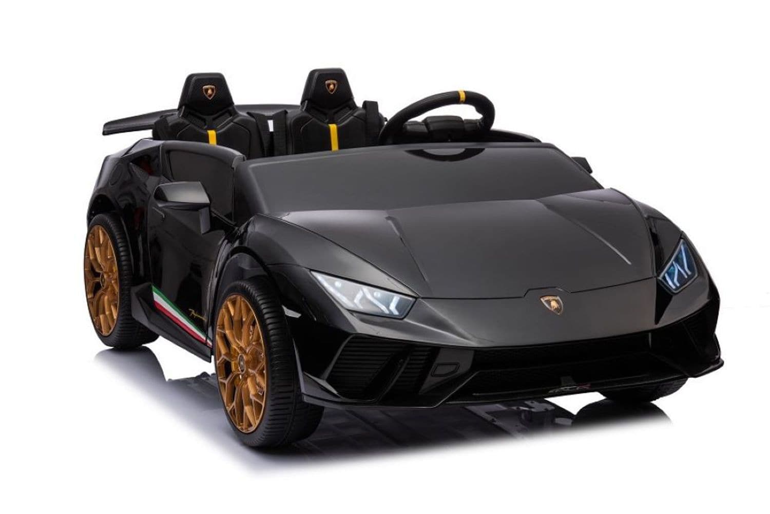 ES-Toys Kinder Elektroauto Lamborghini Huracan Spider Zweisitzer, EVA-Reifen schwarz - Bild 1