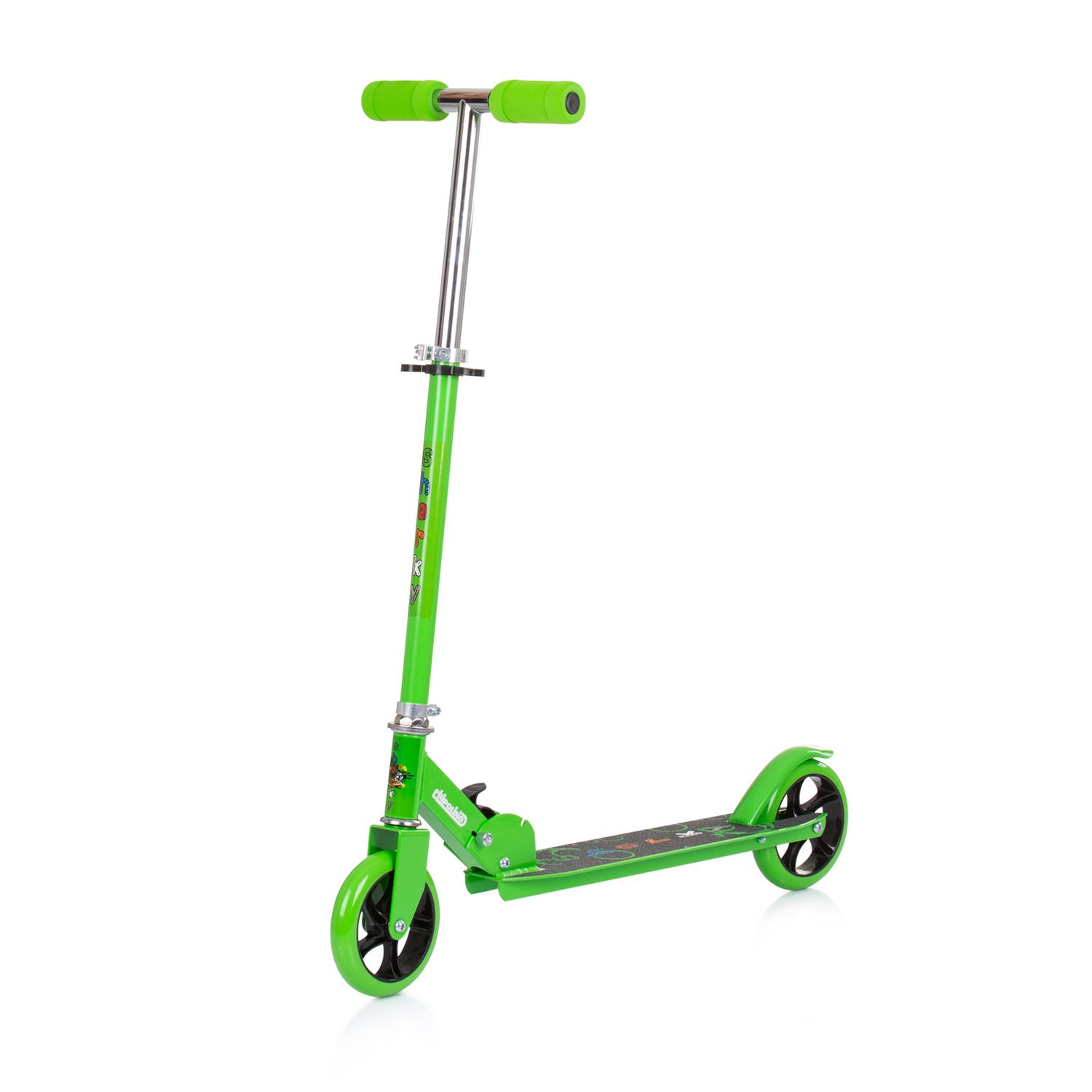 Chipolino Kinderroller Sharky klappbar PU R&auml;der ABEC-7 Lager Bremse verstellbar gr&uuml;n - Bild 1