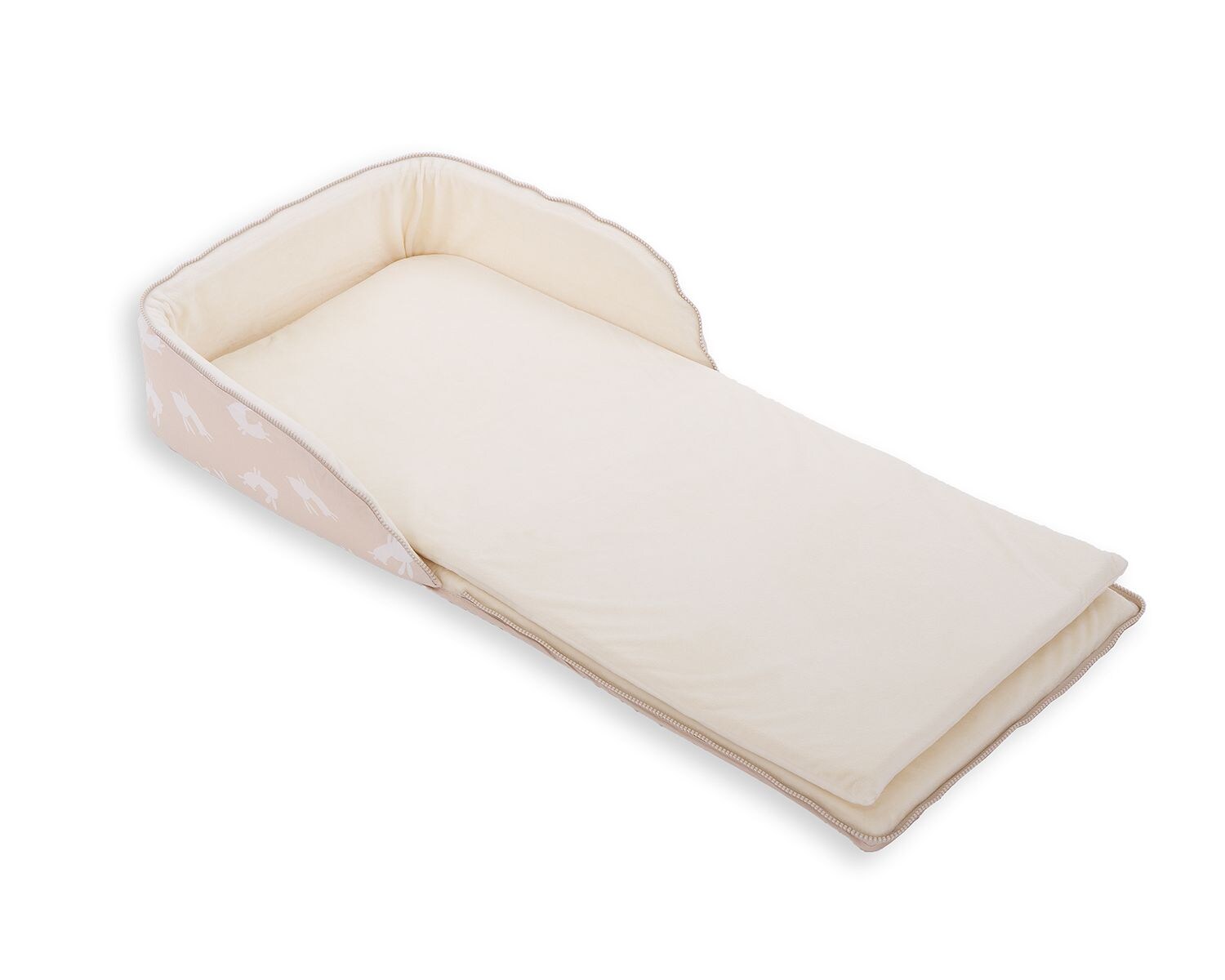 Kikkaboo tragbares Babybett 2 in 1 Rucksack Matratze verstellbare Gurte faltbar hellbraun