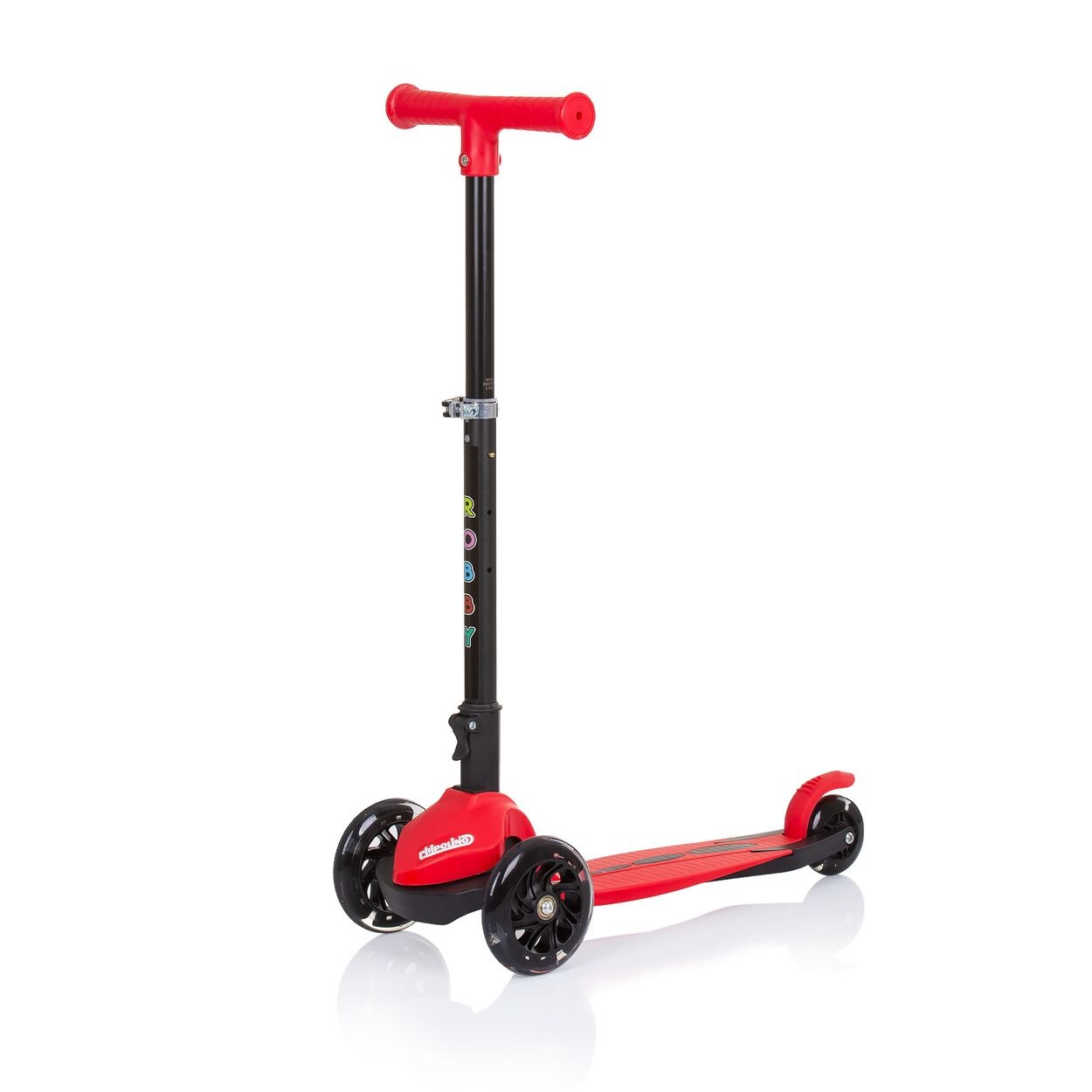 Chipolino Kinderroller Robby 3 LED-Räder Lenker höhenverstellbar klappbar Bremse rot