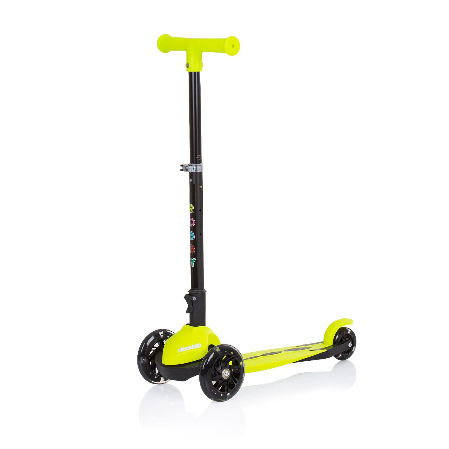 Chipolino Kinderroller Robby 3 LED-R&auml;der Lenker h&ouml;henverstellbar klappbar Bremse gelb - Bild 1