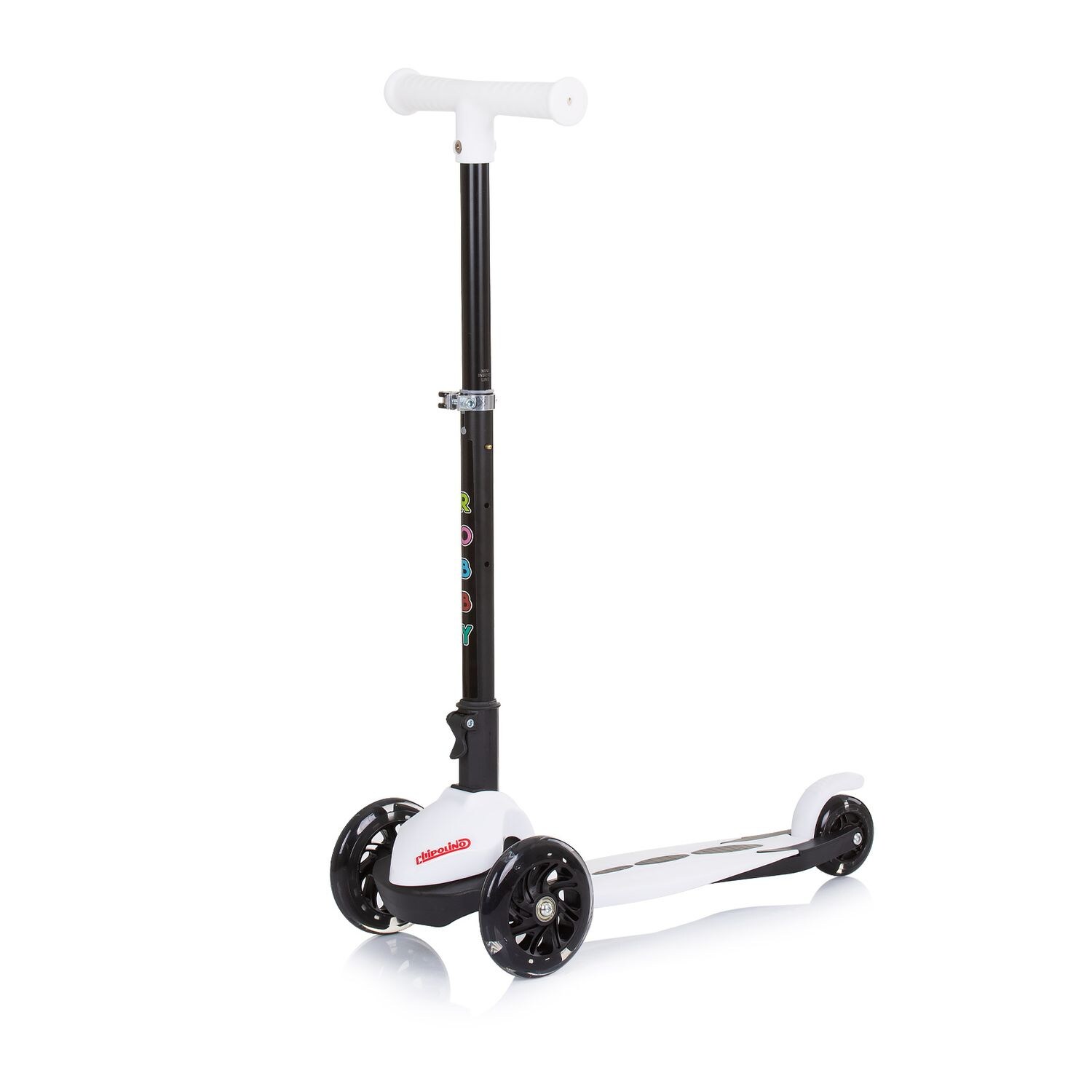 Chipolino Kinderroller Robby 3 LED-Räder Lenker höhenverstellbar klappbar Bremse weiß | 03800931055639