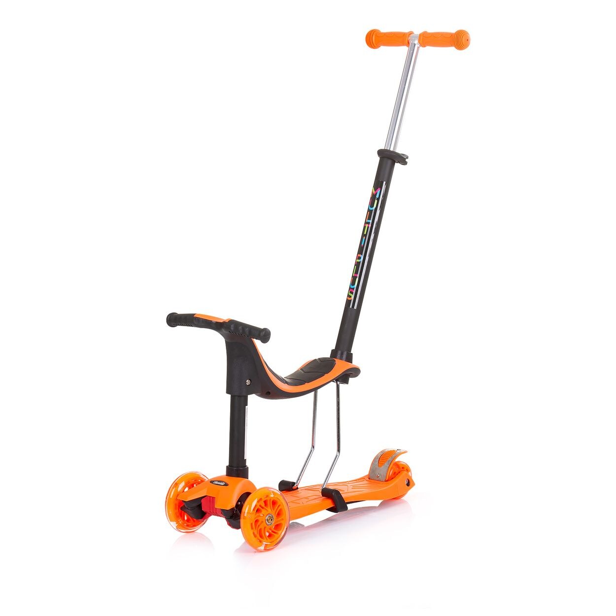Chipolino Kinderroller 3 in 1 Multi Plus 3 Räder, Laufrad, Roller, LED-Lichter orange