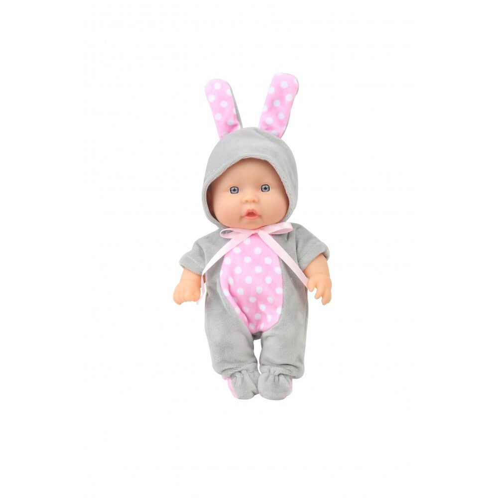 Moni Kinderpuppe 20 cm Hase Spielpuppe, Hasenkost&uuml;m bewegliche Arme ab 3 Jahren grau - Bild 1