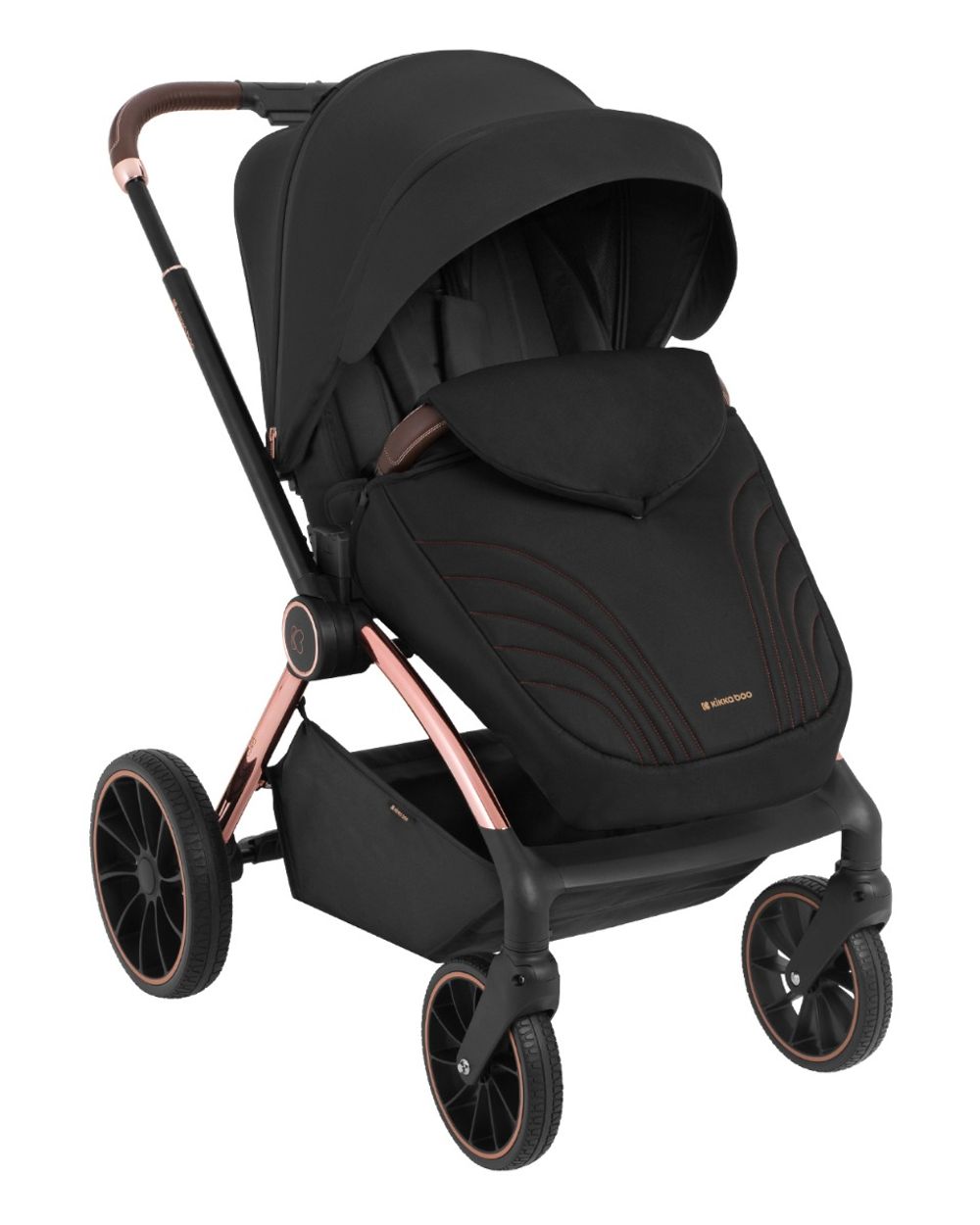 Kikkaboo Kinderwagen Kara 2 in 1 Babywanne, Sportsitz, Wickeltasche, Federung schwarz - Bild 1