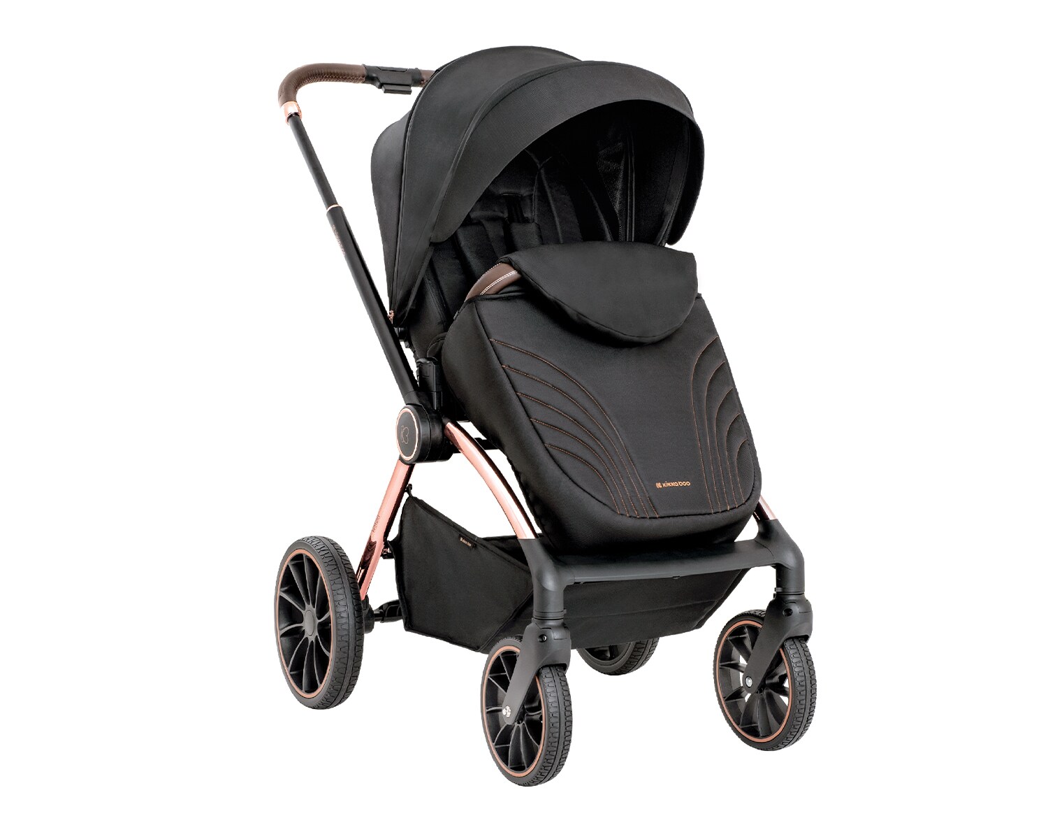 Kikkaboo Kinderwagen Kara 2 in 1 Babywanne, Sportsitz, Wickeltasche, Federung schwarz | 03800171203951