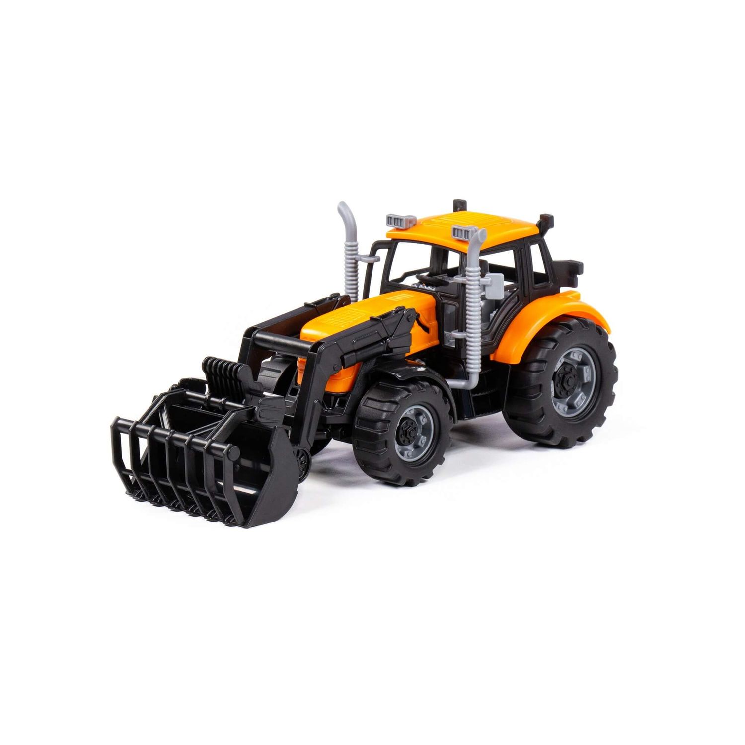 Polesie Spielzeug Traktor 91758, Schlie&szlig;schaufel, Radlader, Schwungantrieb orange - Bild 1