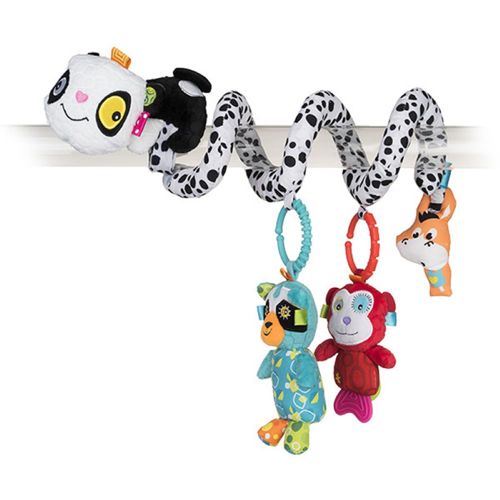 Bali Bazoo Activity Spirale Panda 88714 Bei&szlig;ring 3 Anh&auml;nger Pl&uuml;schtiere Rassel bunt - Bild 1