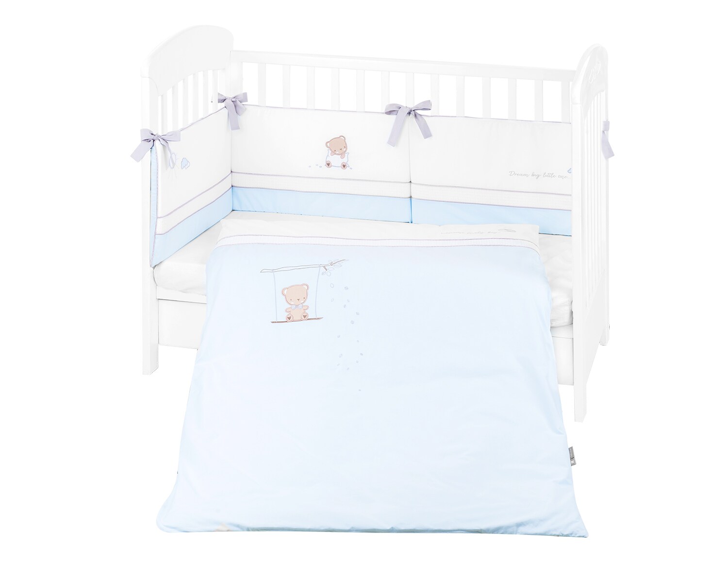 Kikkaboo Babybettw&auml;sche Set Dream Big 3-teilig Decke 135 x 95 f&uuml;r Bett 140 x 70 blau - Bild 1