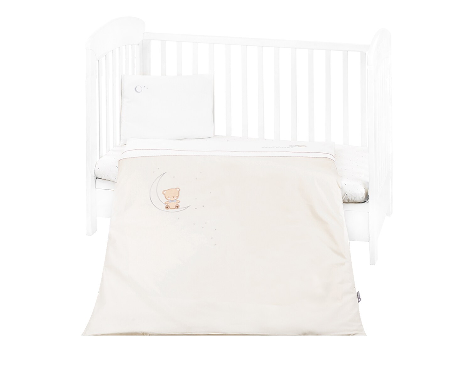 Kikkaboo Babybettw&auml;sche Set Dream Big 5-teilig Decke 135 x 95cm Kissen 45 x 35cm beige - Bild 1