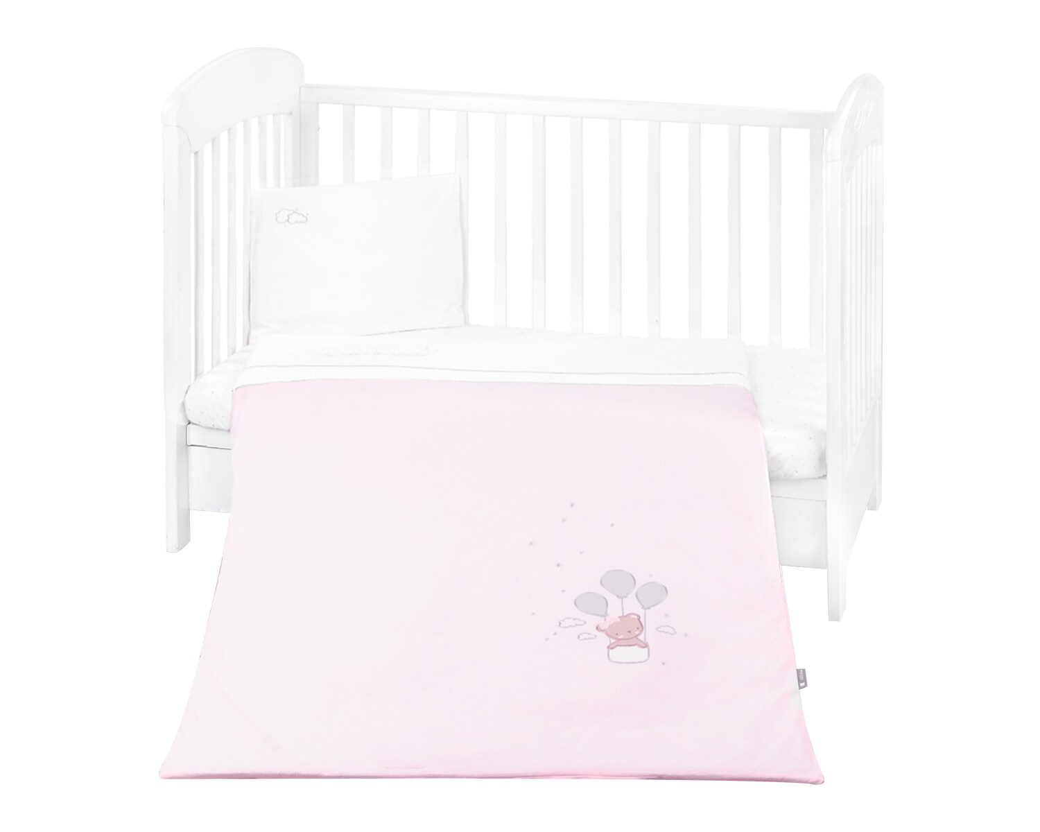 Kikkaboo Babybettwäsche Set Dream Big 5-teilig Decke 135 x 95cm Kissen 45 x 35cm rosa | 03800171200202