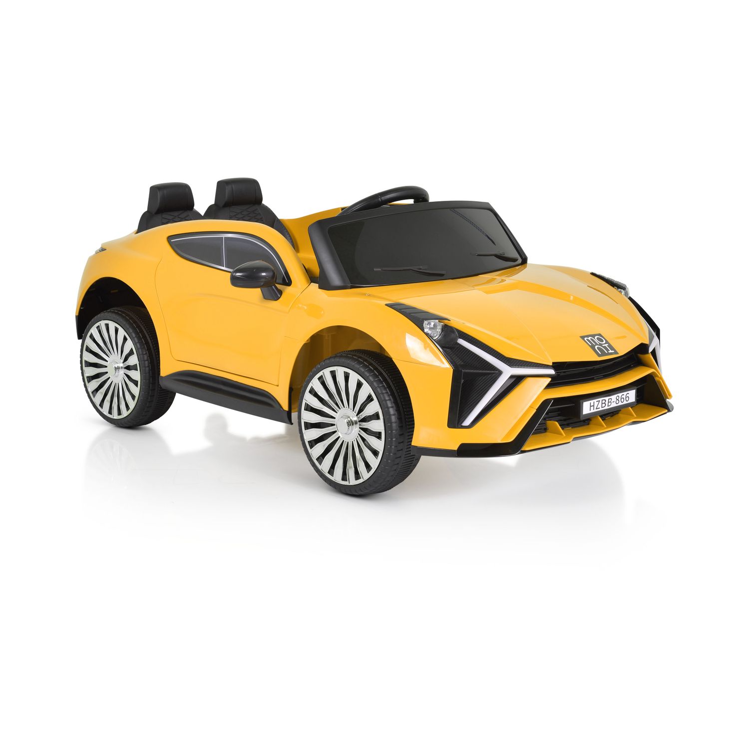 Moni Kinder Elektroauto Dakota Musikfunktion Fernbedienung Sicherheitsgurt MP3 gelb - Bild 1