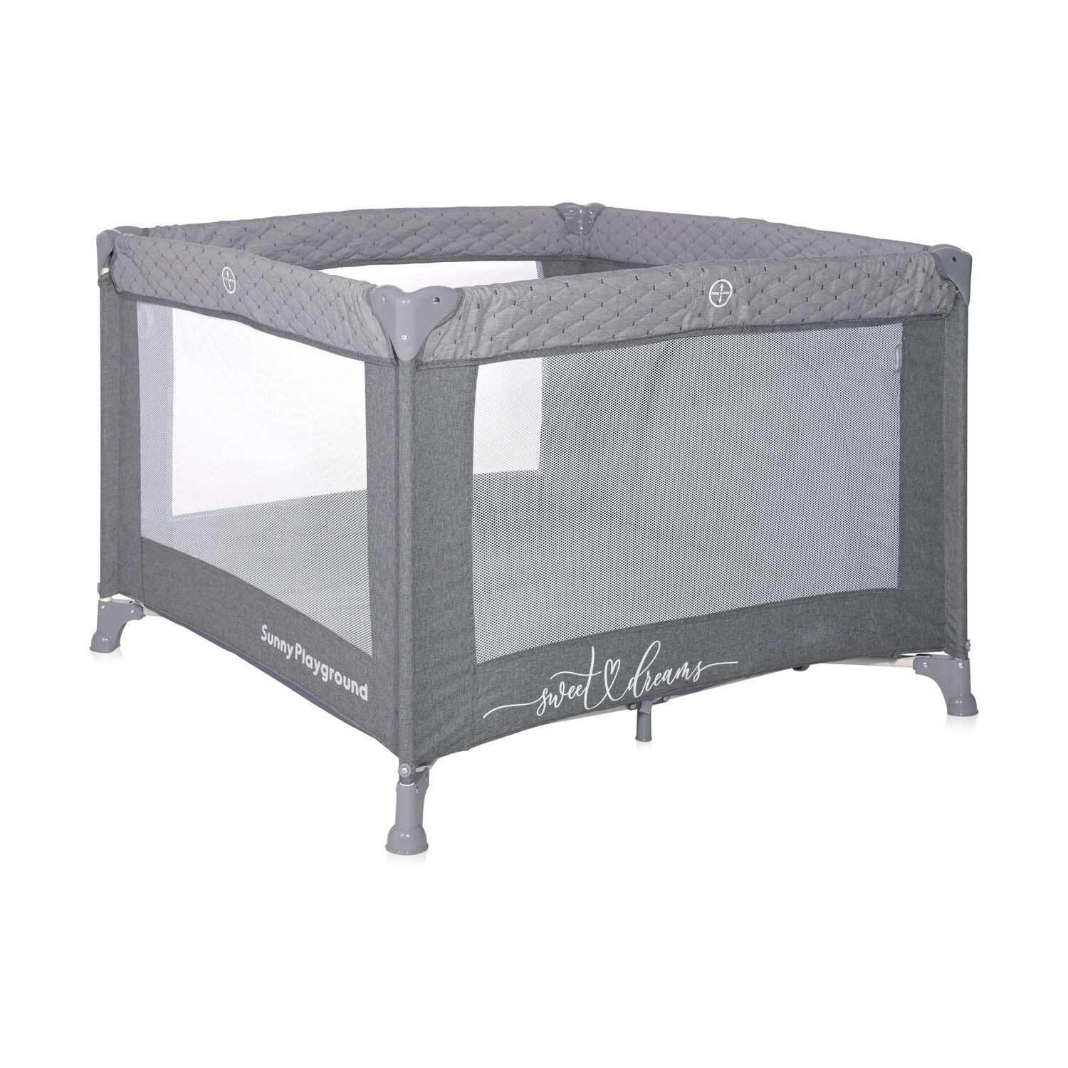 Lorelli Reiselaufstall Sunny, faltbar, seitliche Öffnung, Matratze, Tragetasche grau | 03800166106830