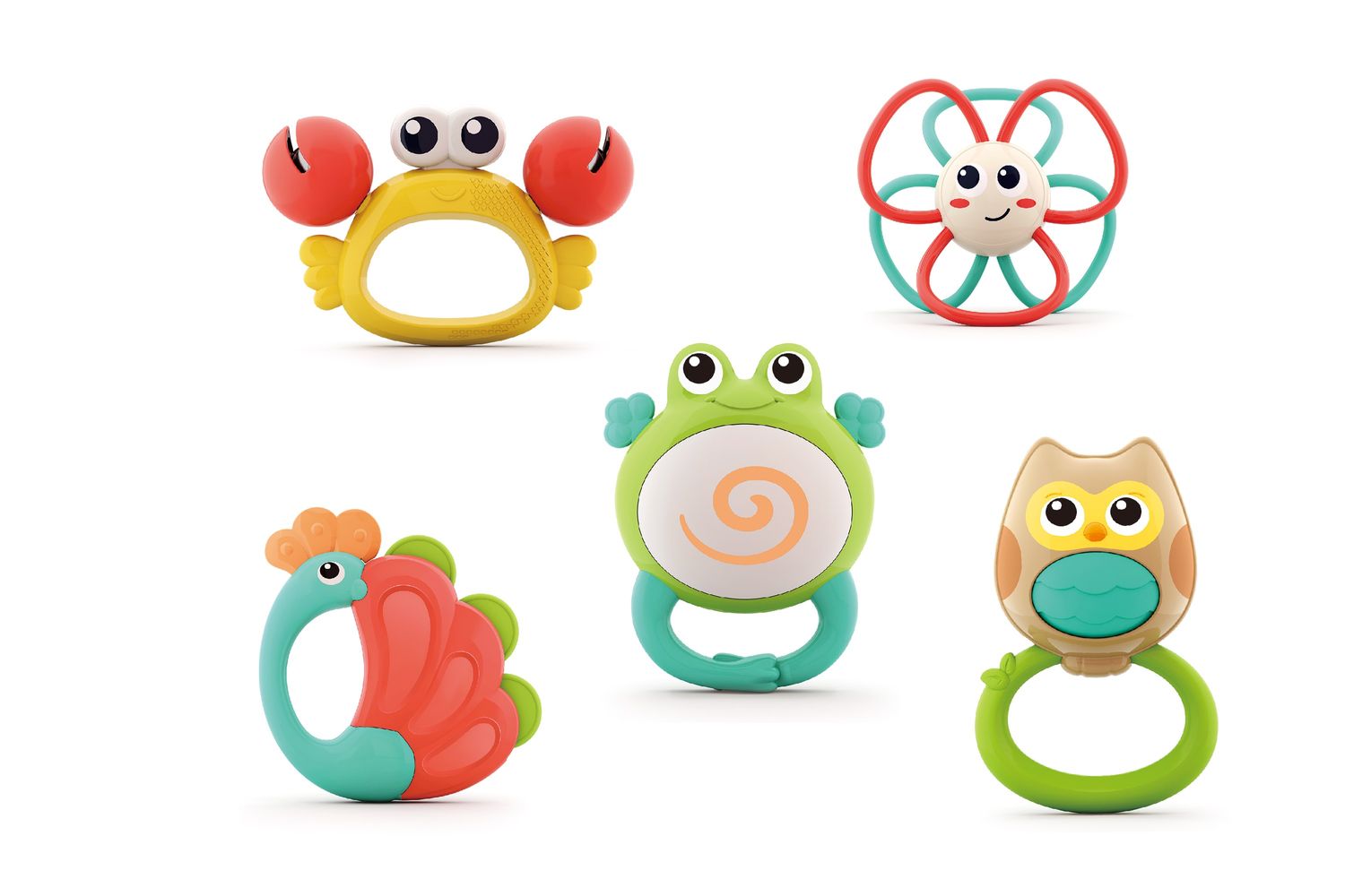 Moni Babyrassel-Set Tierorchester 5-teilig E318B Greifling verschiedene Tiere bunt - Bild 1