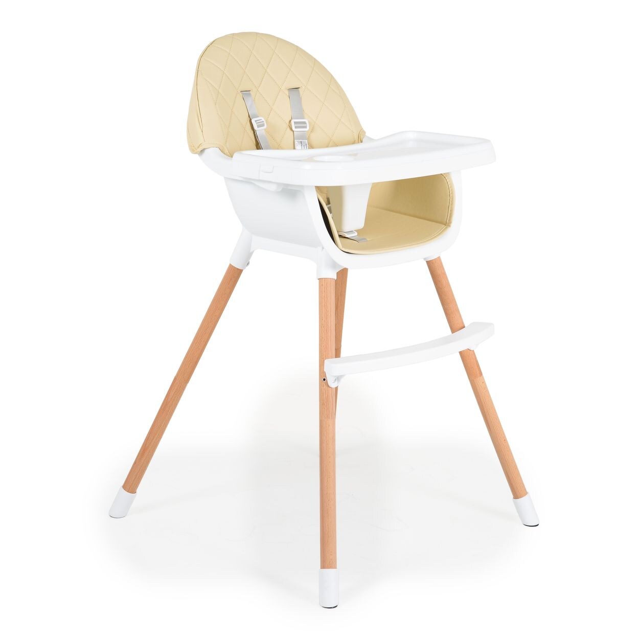 Cangaroo Kinderhochstuhl Gelato 2 in 1 Gurt, Kinderstuhl, Tisch verstellbar beige