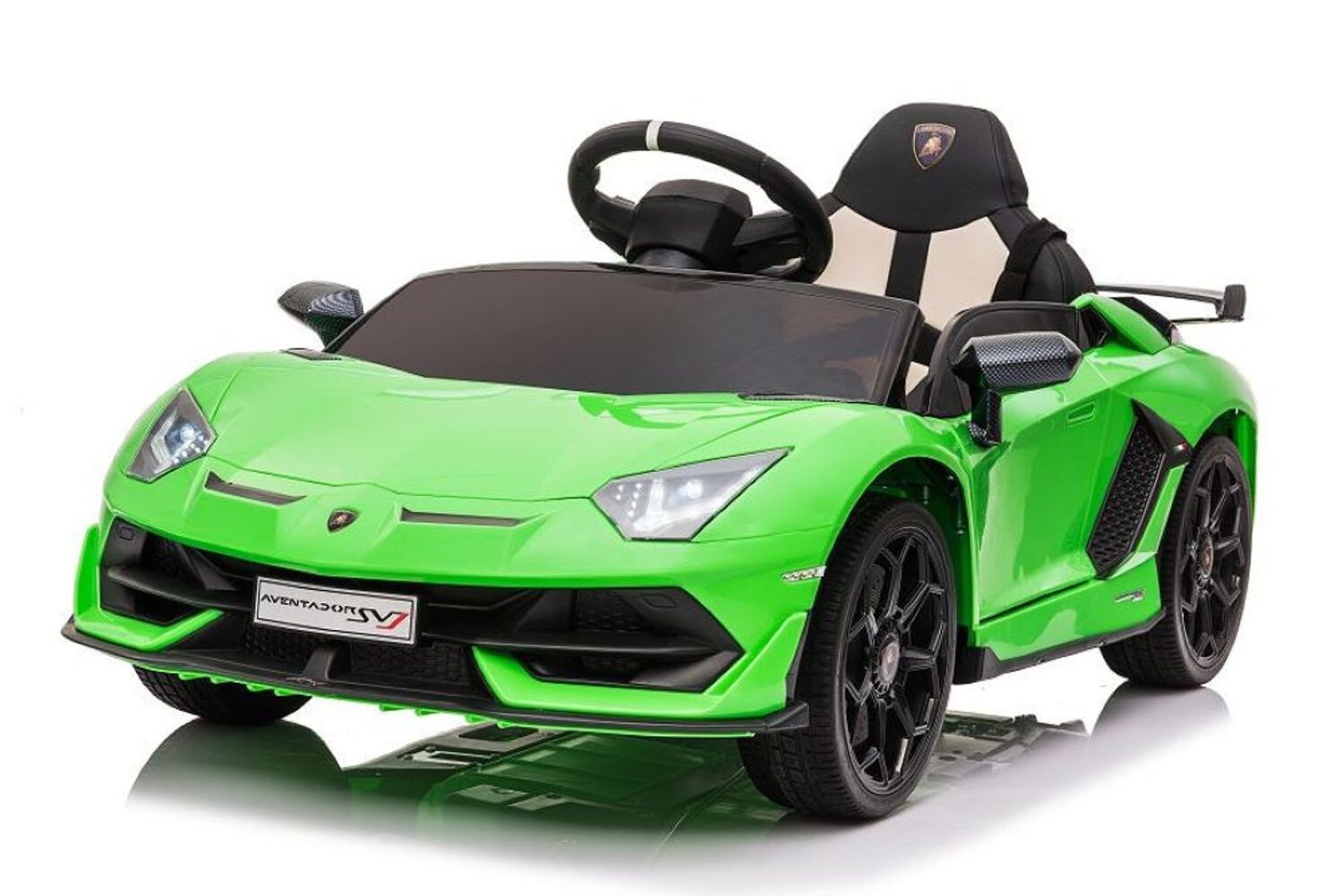 ES-Toys Kinder Elektroauto Lamborghini Aventador SVJ EVA-Reifen Sicherheitsgurt grün