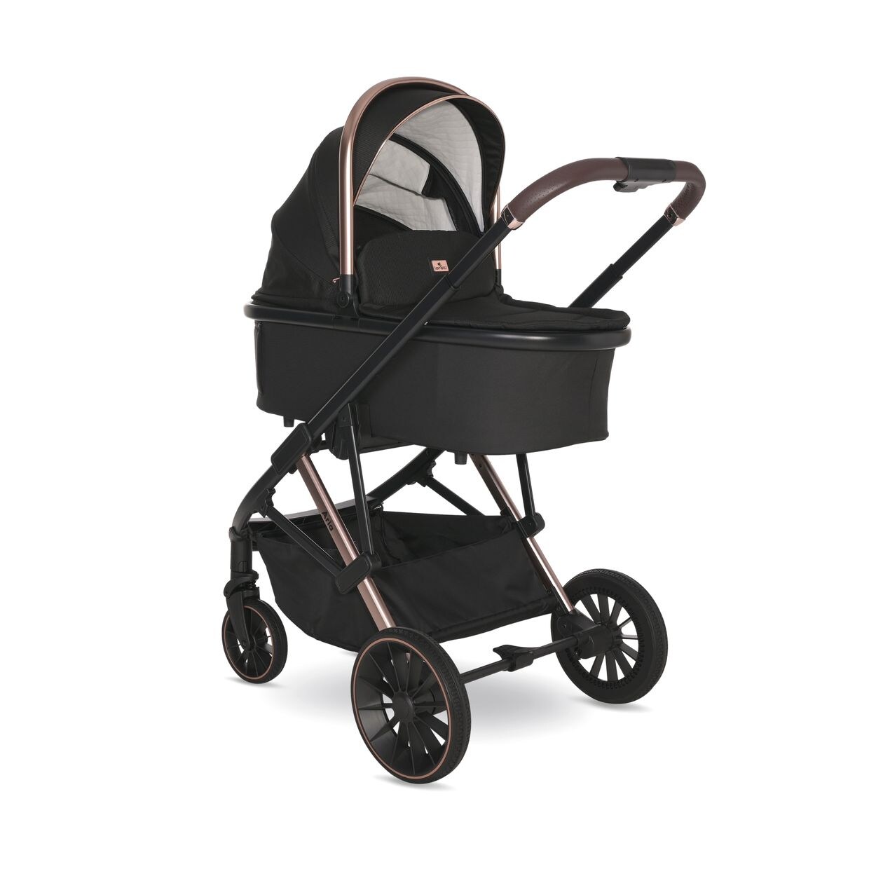 Lorelli Kombikinderwagen Aria 2 in 1, Babywanne, Sportsitz umkehrbar, faltbar schwarz