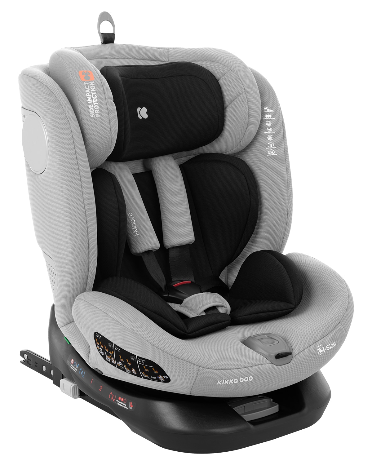 Kikkaboo Kindersitz i-Moove i-Size (40-150cm) Isofix 360-Grad-Drehung Kopfst&uuml;tze hellgrau - Bild 1