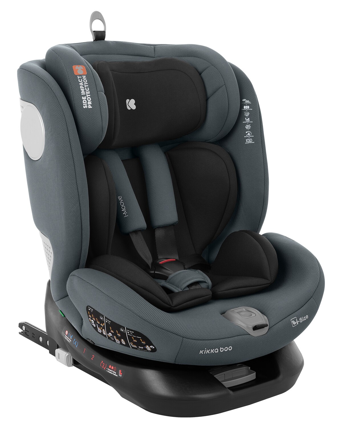Kikkaboo Kindersitz i-Moove i-Size (40-150cm) Isofix 360-Grad-Drehung Kopfst&uuml;tze grau - Bild 1