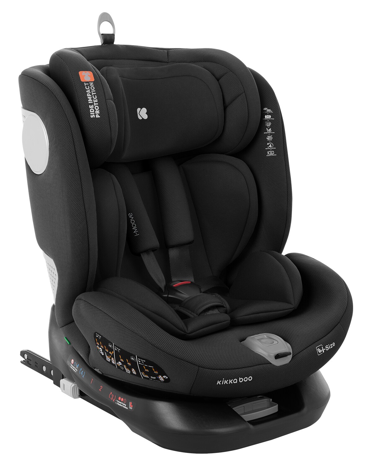 Kikkaboo Kindersitz i-Moove i-Size (40-150cm) Isofix 360-Grad-Drehung Kopfst&uuml;tze schwarz - Bild 1