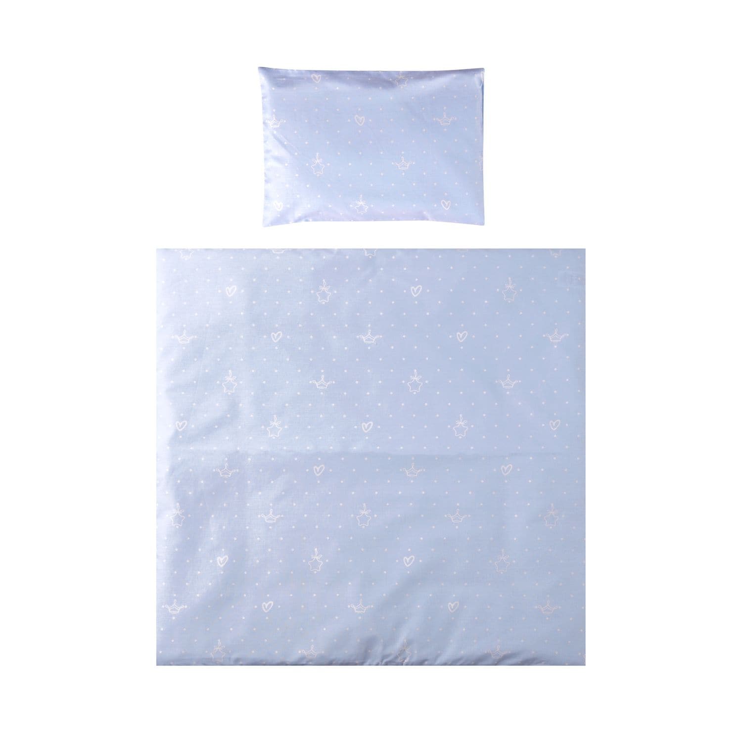 Lorelli Babybettw&auml;sche-Set Eva 5-tlg Decke 75 x 75 cm, Kissen 29 x 42 cm, Bez&uuml;ge hellblau - Bild 1