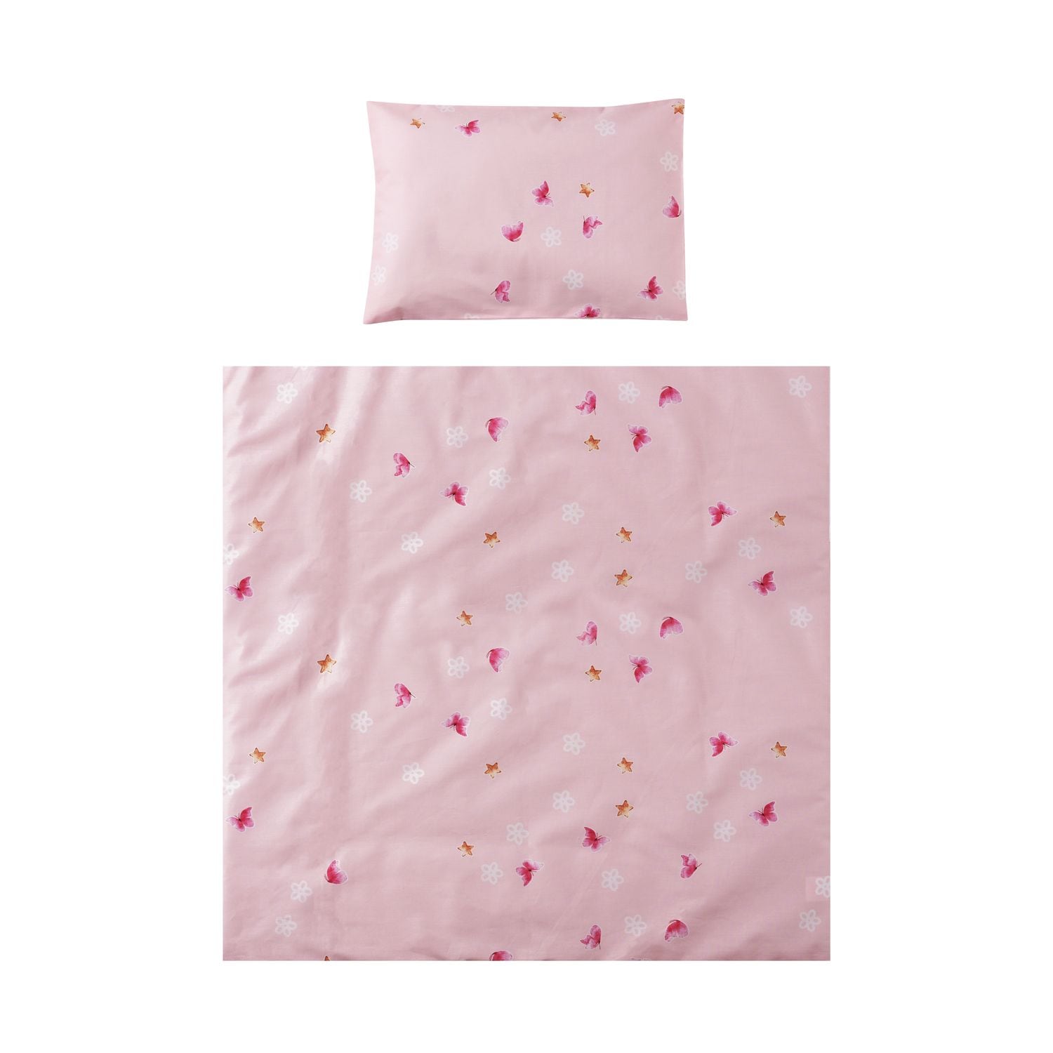 Lorelli Babybettw&auml;sche-Set Eva 5-tlg Decke 75 x 75 cm, Kissen 29 x 42 cm, Bez&uuml;ge pink - Bild 1